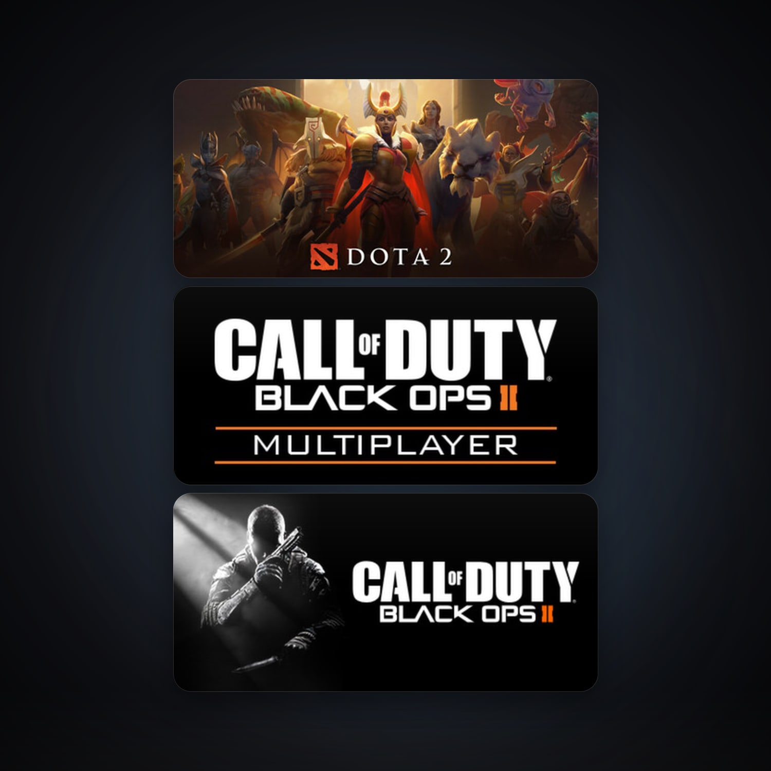 Dota 2 + Call of Duty: Black Ops II, 4 games, clean — HabibiAccounts