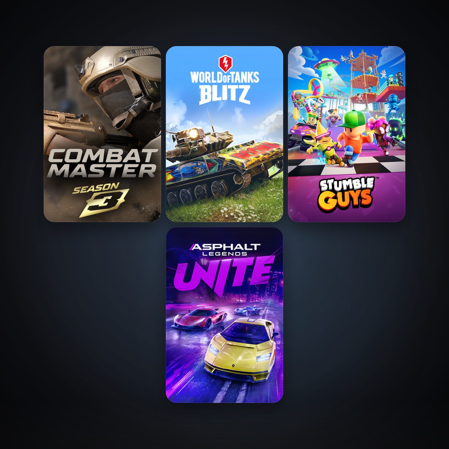 World of Tanks Blitz + Stumble Guys, 8 games, clean — HabibiAccounts