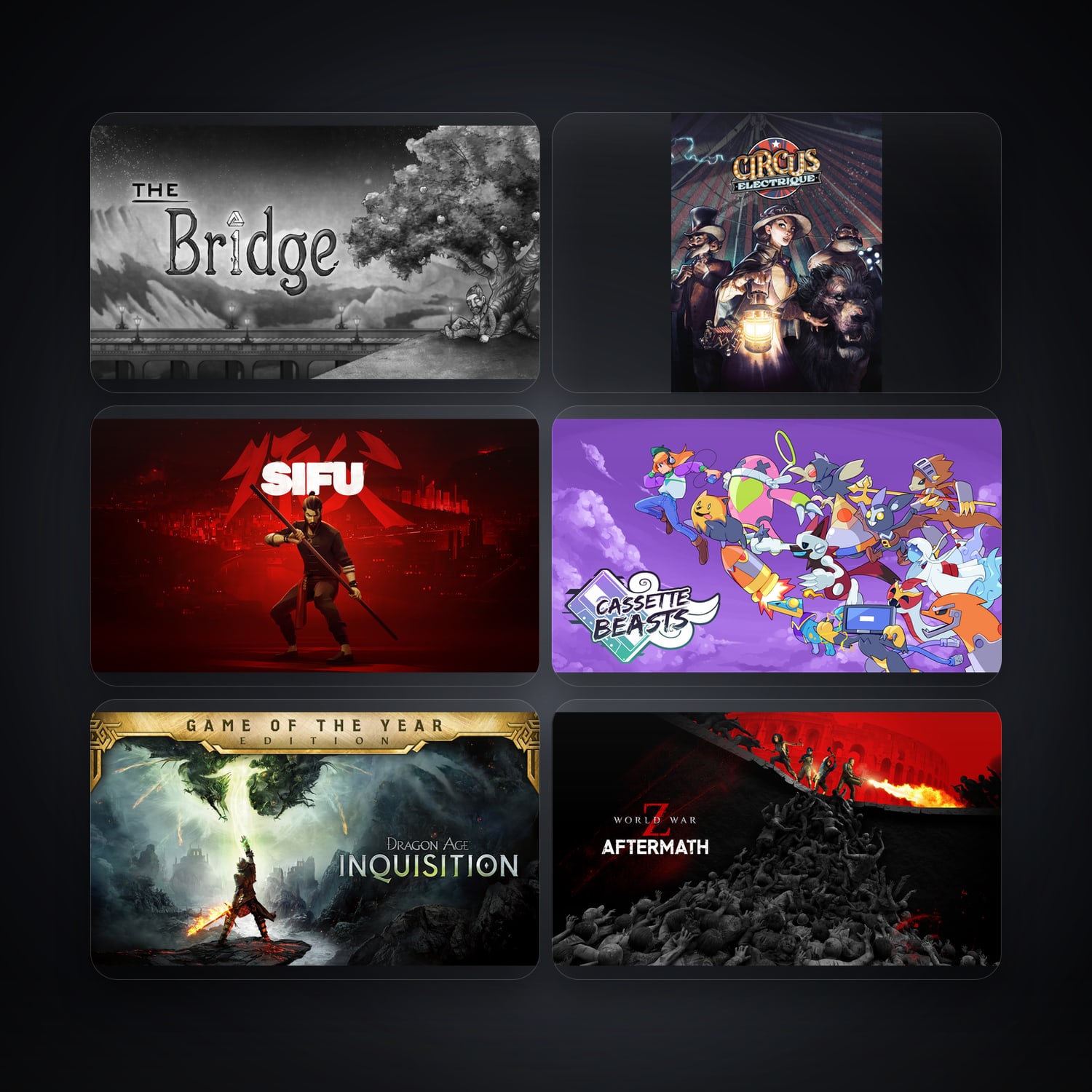 The Bridge & Circus Electrique | 9 Games — HabibiAccounts