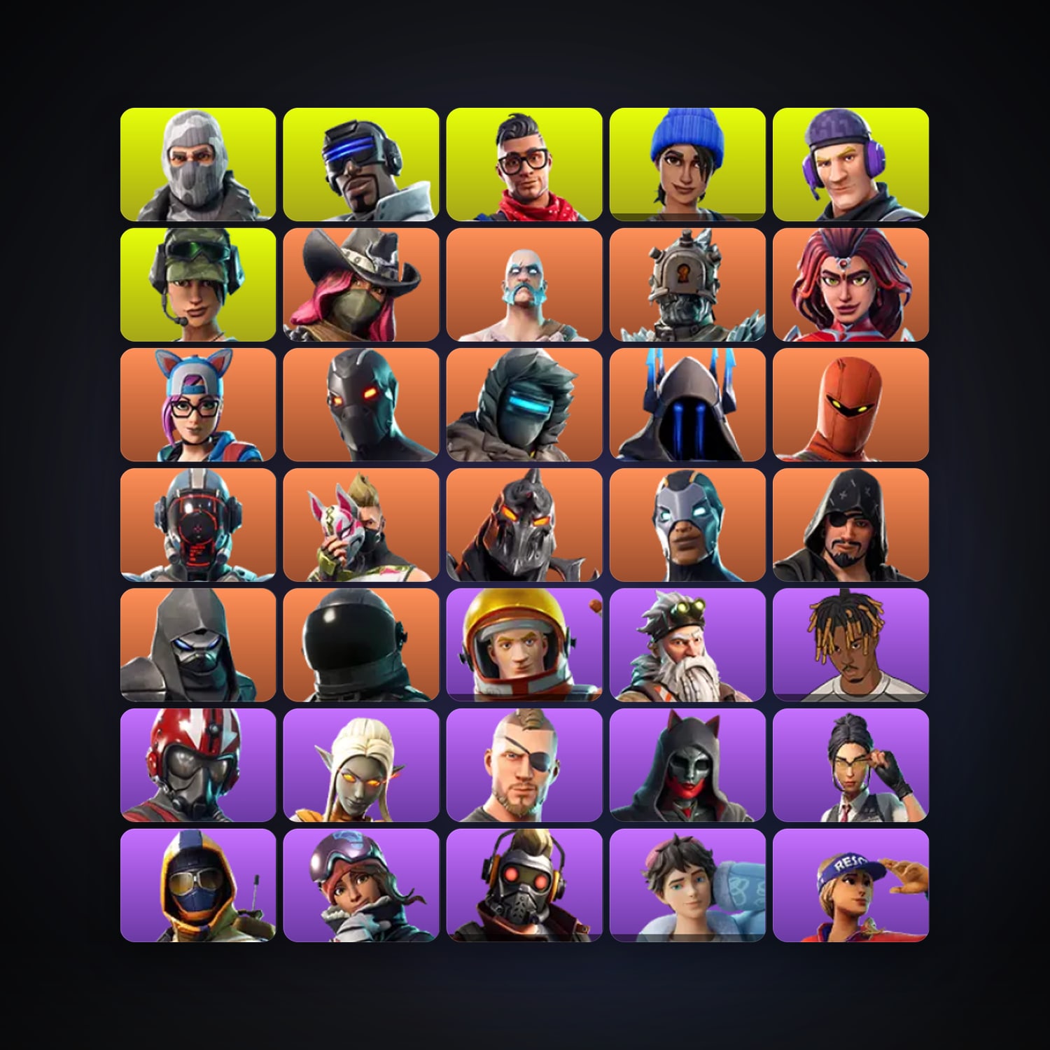 Fortnite locker — 59 skins — 450 V-Bucks — lvl 1939 — HabibiAccounts