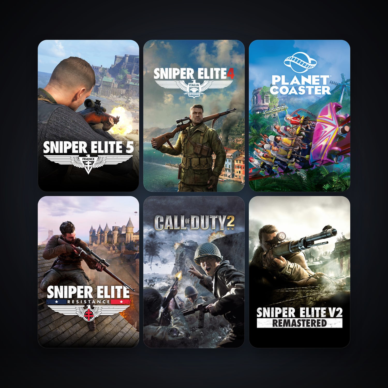 Call of Duty 2 + Sniper Elite 4, 11 games, clean — HabibiAccounts