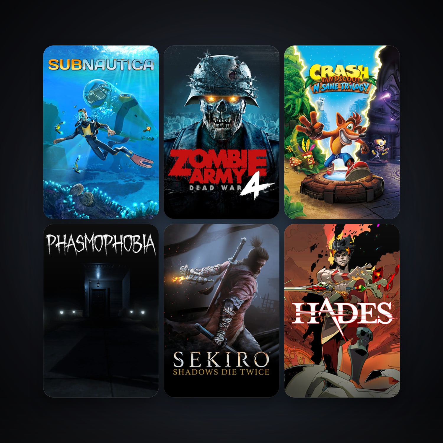 Subnautica + Zombie Army 4: Dead War, 7 games, clean — HabibiAccounts