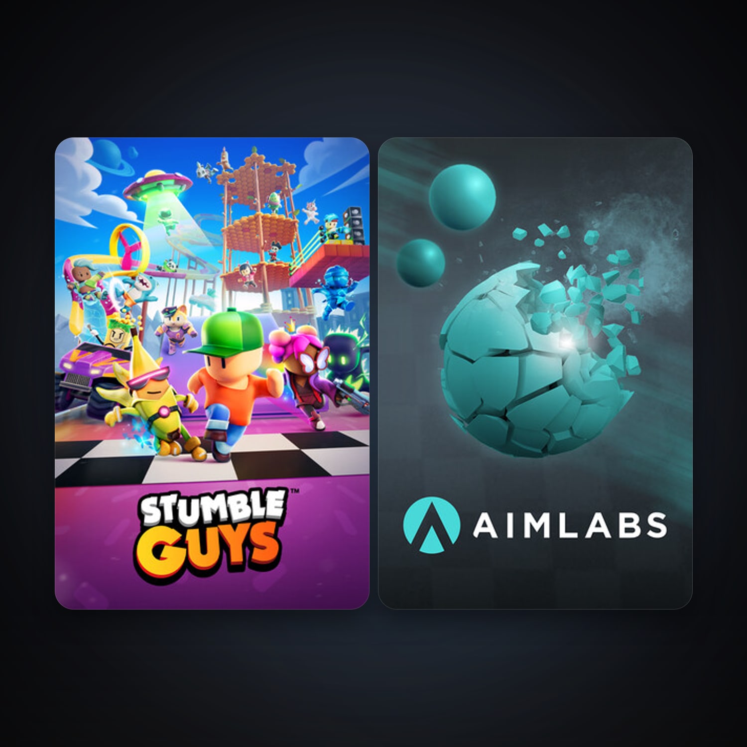 Aimlabs + Stumble Guys, 4 games, clean — HabibiAccounts