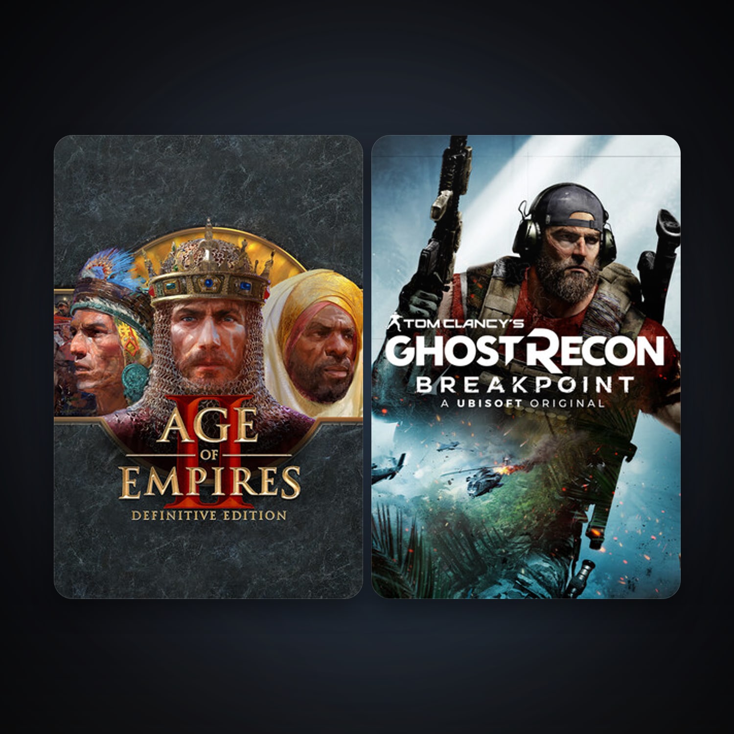 هالحساب ستيم فلين، Age of Empires II: Definitive Edition وTom Clancy's Ghost Recon Breakpoint، 2 لعبة، صامد واضح — HabibiAccounts