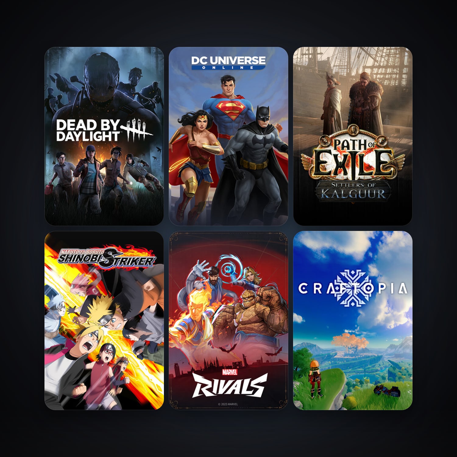 DC Universe Online + Path of Exile, 74 games, clean — HabibiAccounts