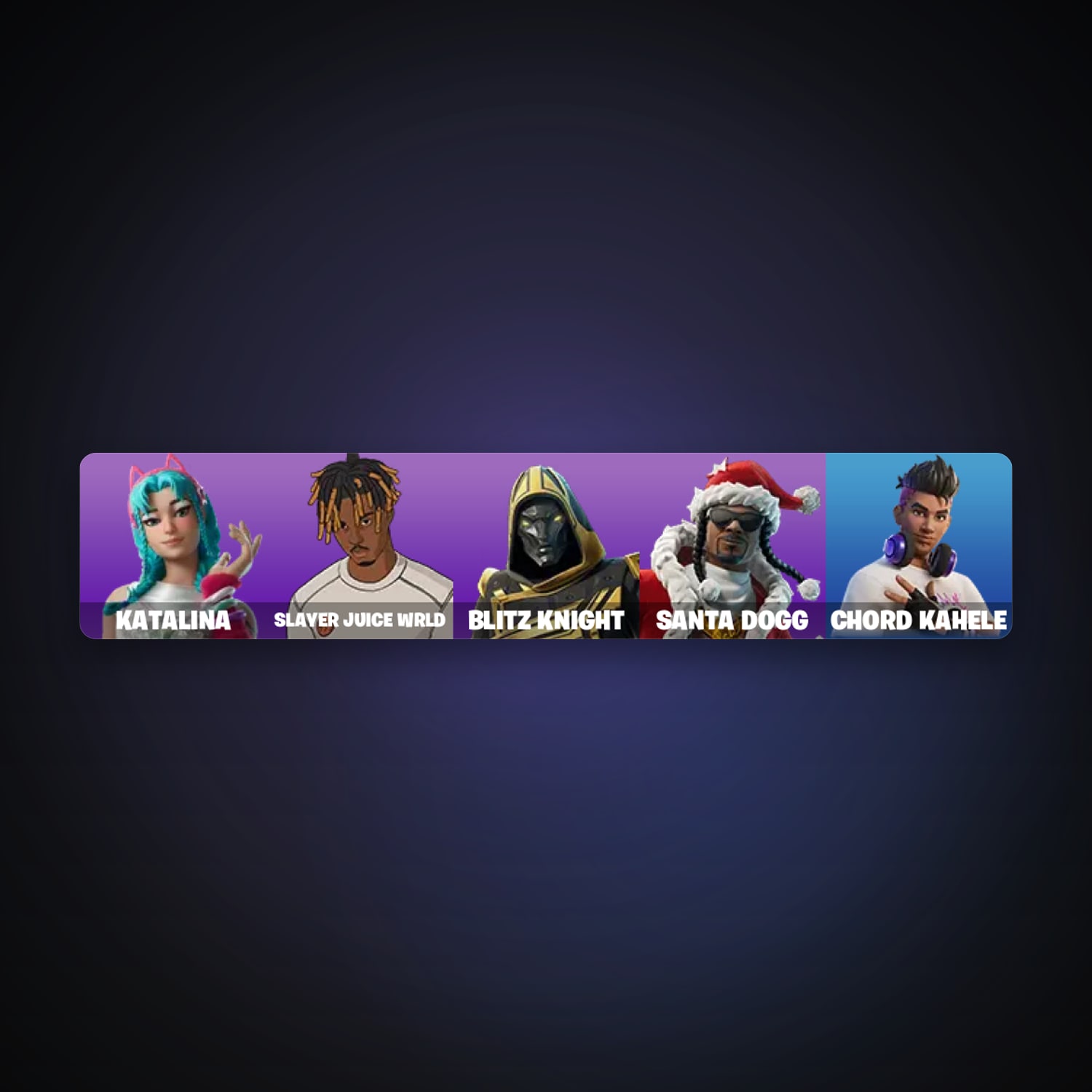 Fortnite account with Katalina & Slayer Juice WRLD — 5 skins — 100 V-Bucks — lvl 73 — HabibiAccounts