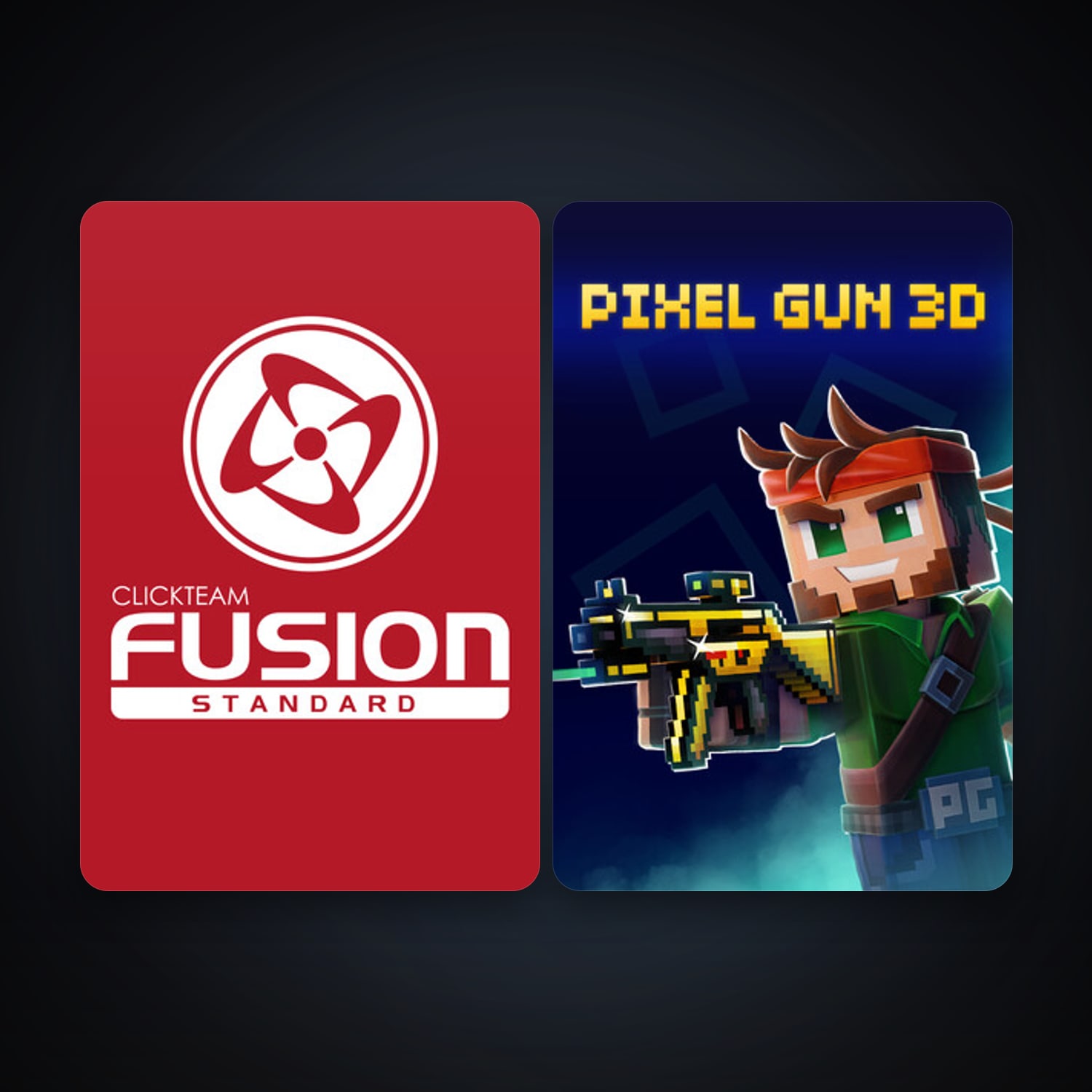 Clickteam Fusion 2.5 + Pixel Gun 3D: PC Edition, 3 games, clean — HabibiAccounts