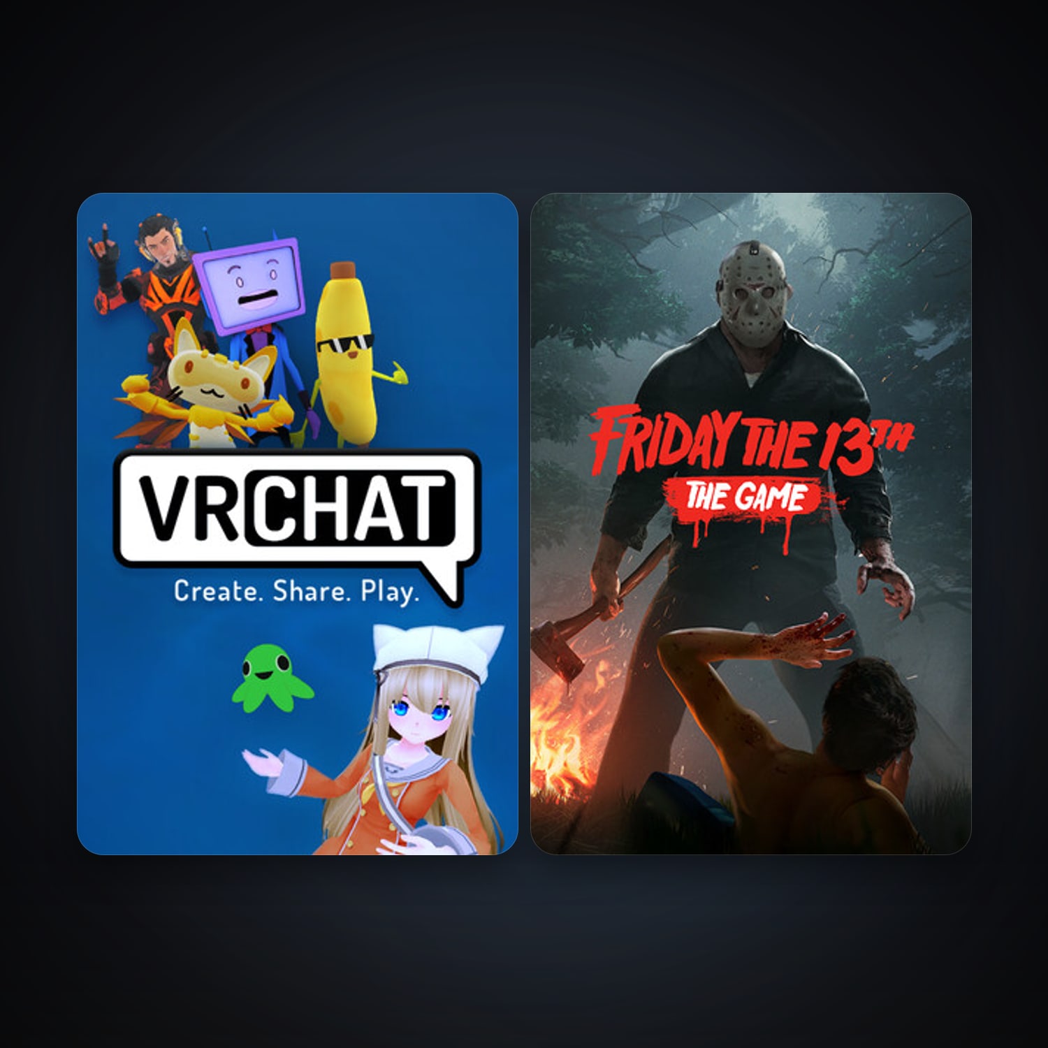 VRChat + Friday the 13th: The Game, 6 games, clean — HabibiAccounts