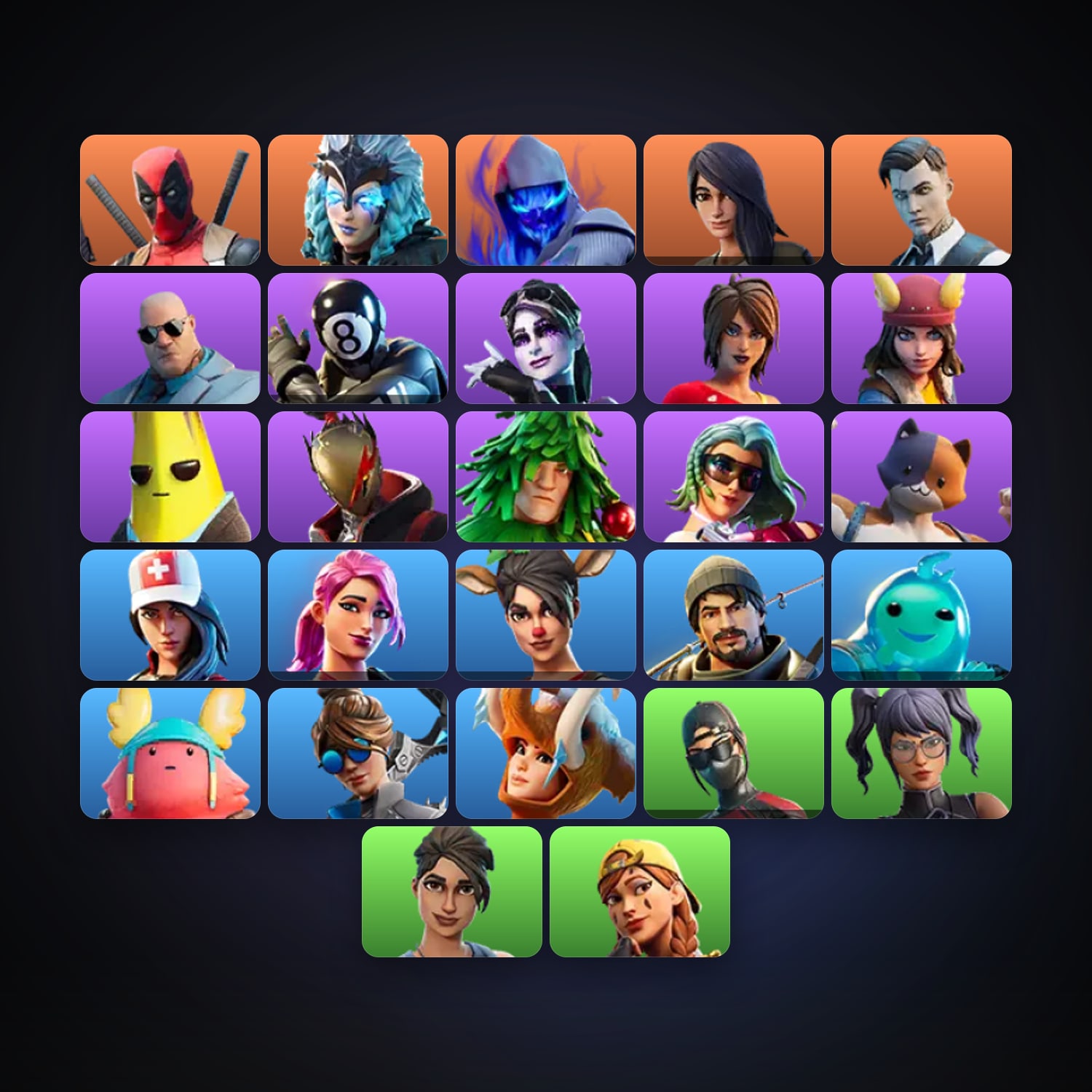 Fortnite | 27 Skins | 100 V-Bucks | Level 329 | 52 Wins — HabibiAccounts