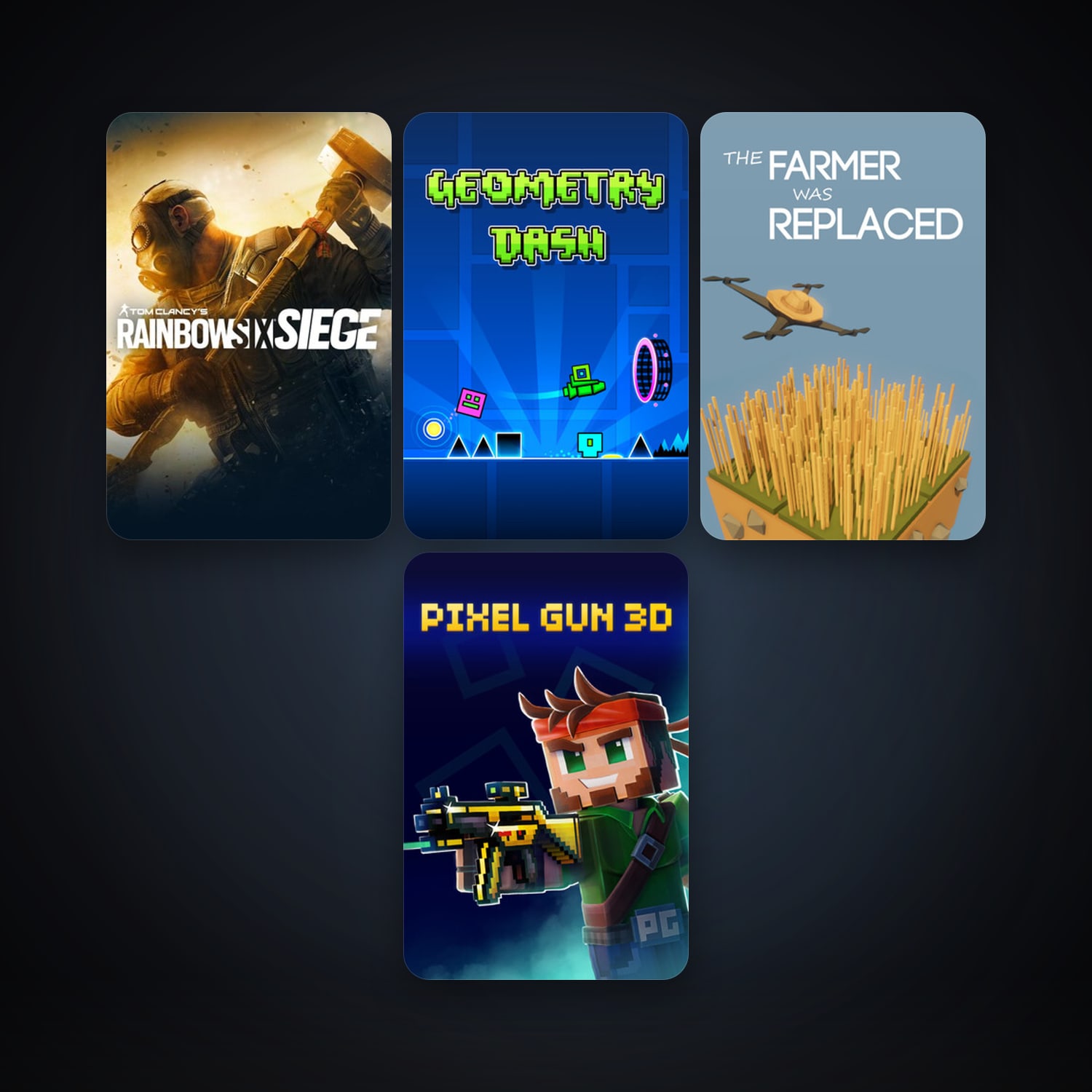 Geometry Dash + Tom Clancy's Rainbow Six Siege, 8 games, clean — HabibiAccounts