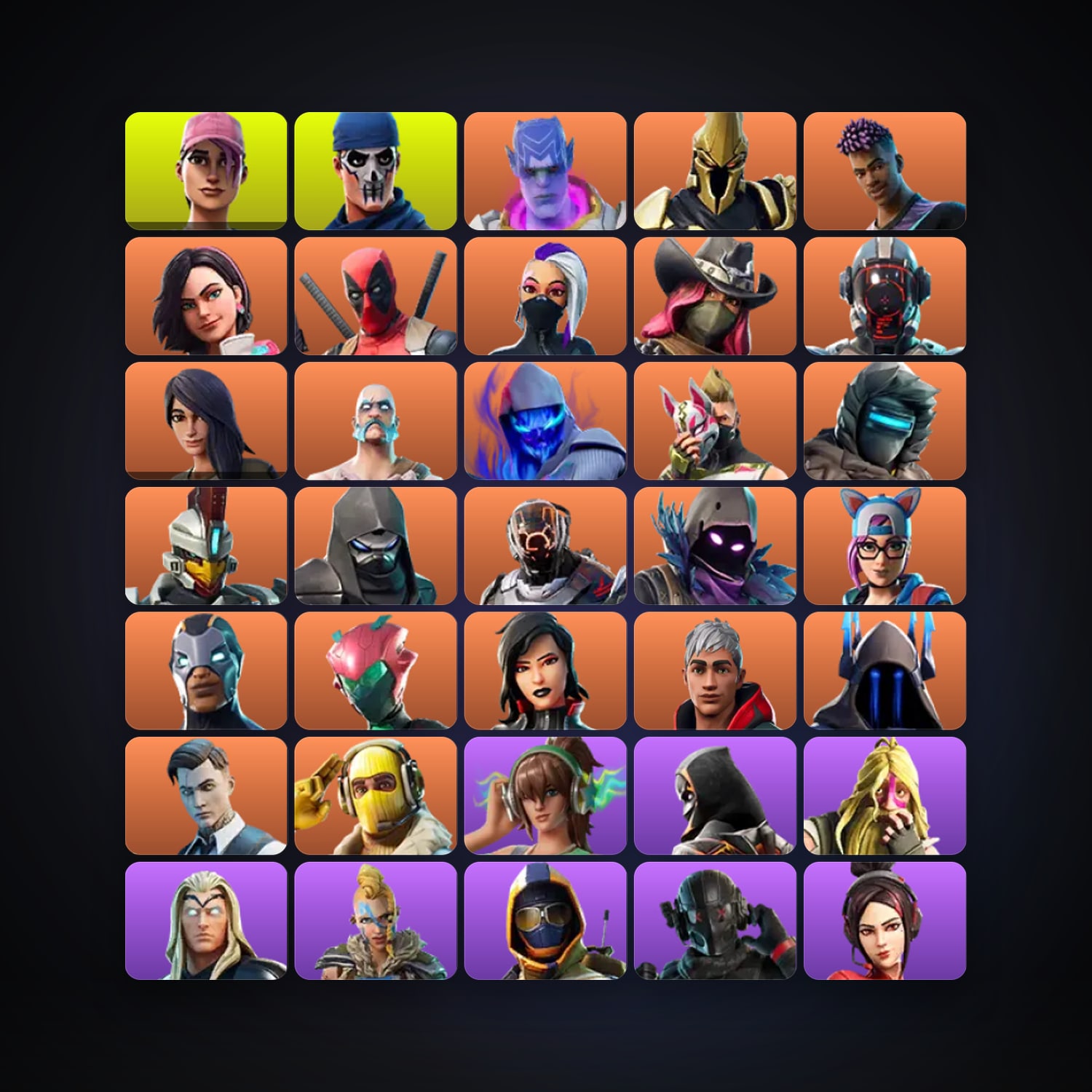 Fortnite locker — 121 skins — 3.2K V-Bucks — lvl 1494 — HabibiAccounts