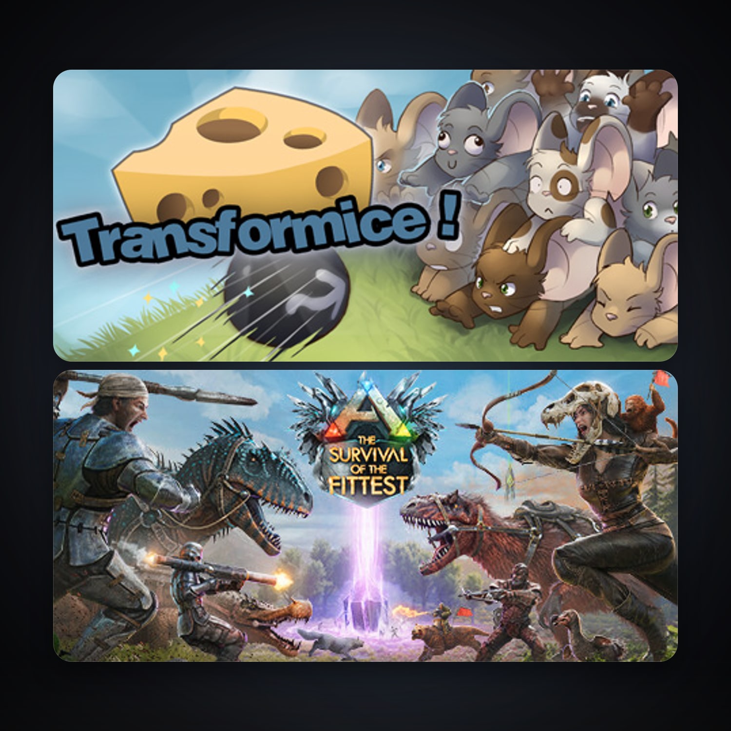 Transformice + ARK: The Survival Of The Fittest, 4 games, clean — HabibiAccounts