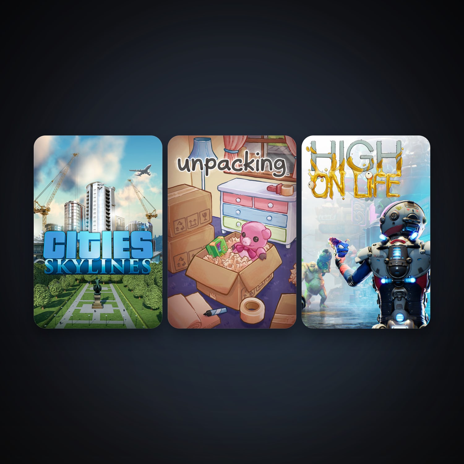 Cities: Skylines + Unpacking, 4 games, clean — HabibiAccounts