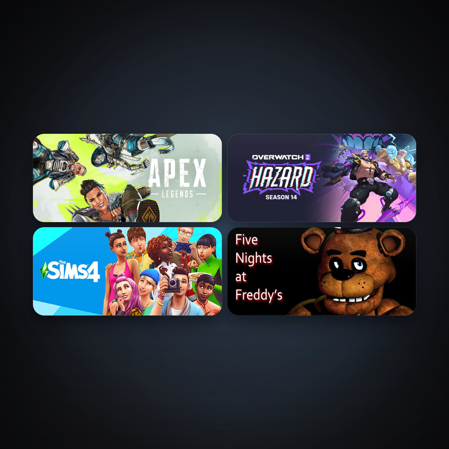 Five Nights at Freddy's + Apex Legends, 6 games, clean — HabibiAccounts