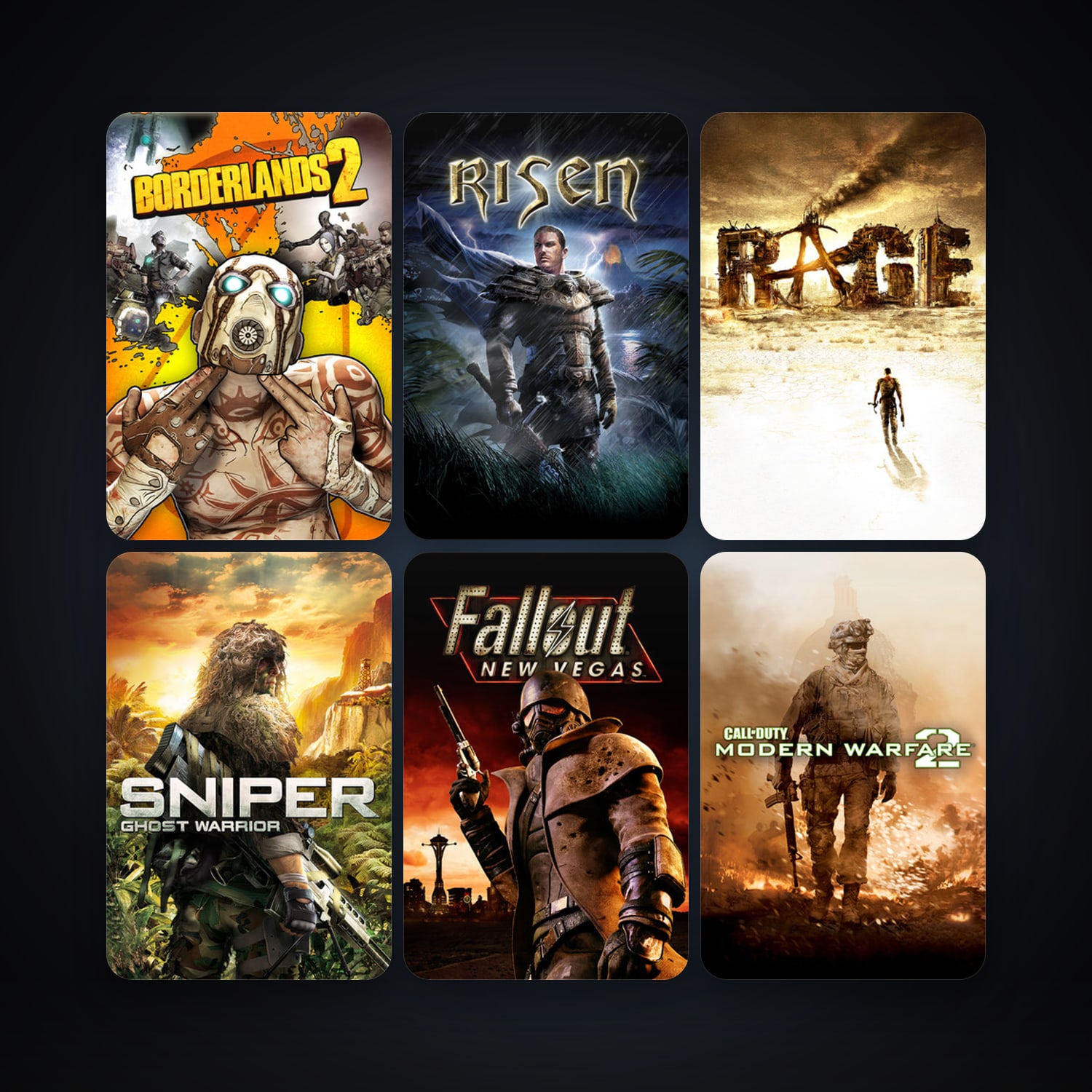 RAGE + Call of Duty: Modern Warfare 2 (2009), 27 games, clean — HabibiAccounts