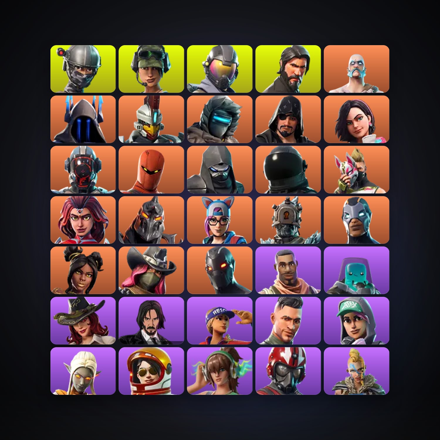 Fortnite locker — 60 skins — 450 V-Bucks — lvl 503 — HabibiAccounts