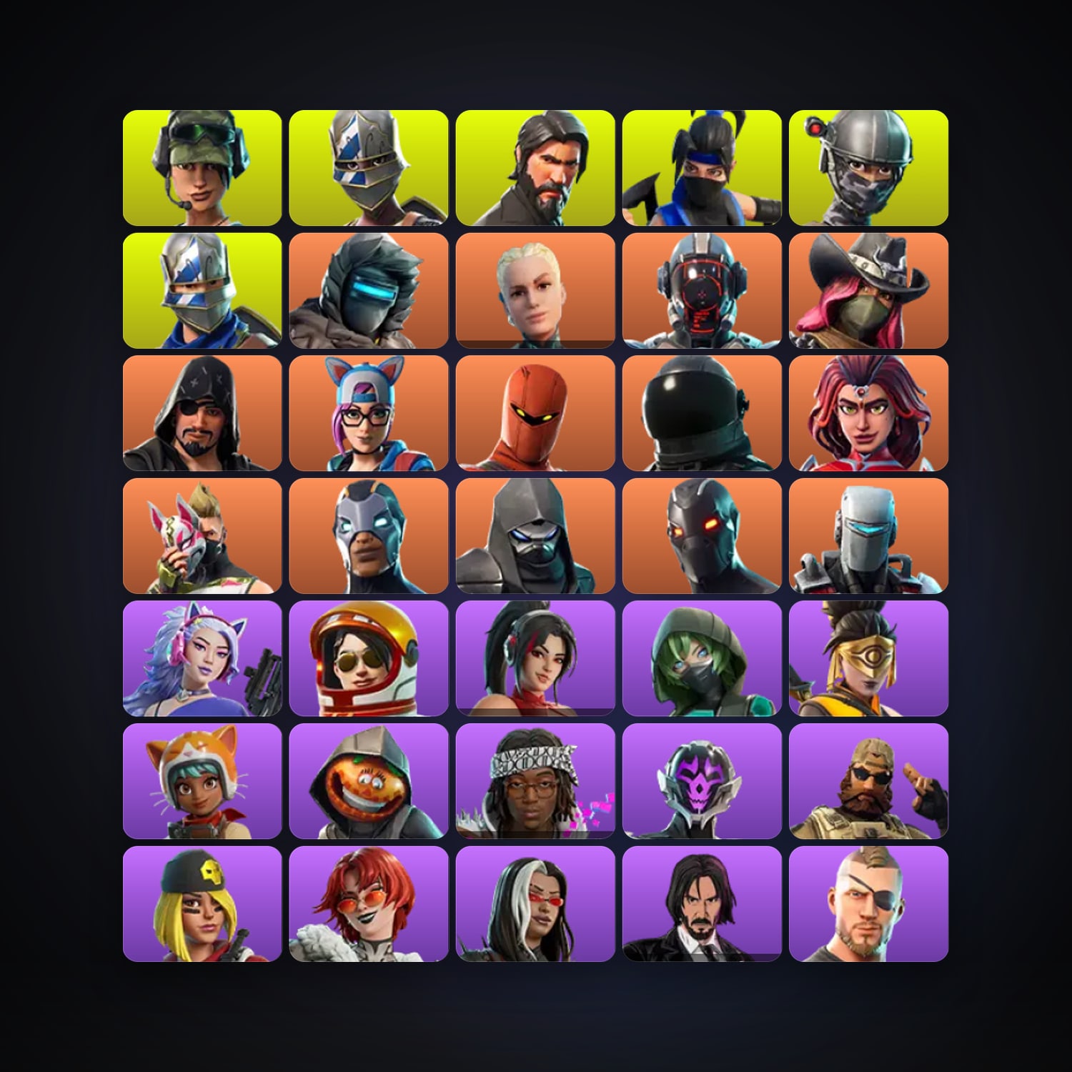 Fortnite locker — 90 skins — 400 V-Bucks — lvl 1095 — HabibiAccounts