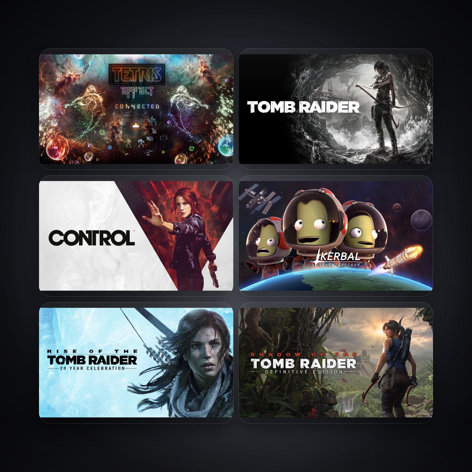 Epic Tetris Effect: Connected + Tomb Raider GAME OF THE YEAR EDITION — CA — 7 games — HabibiAccounts