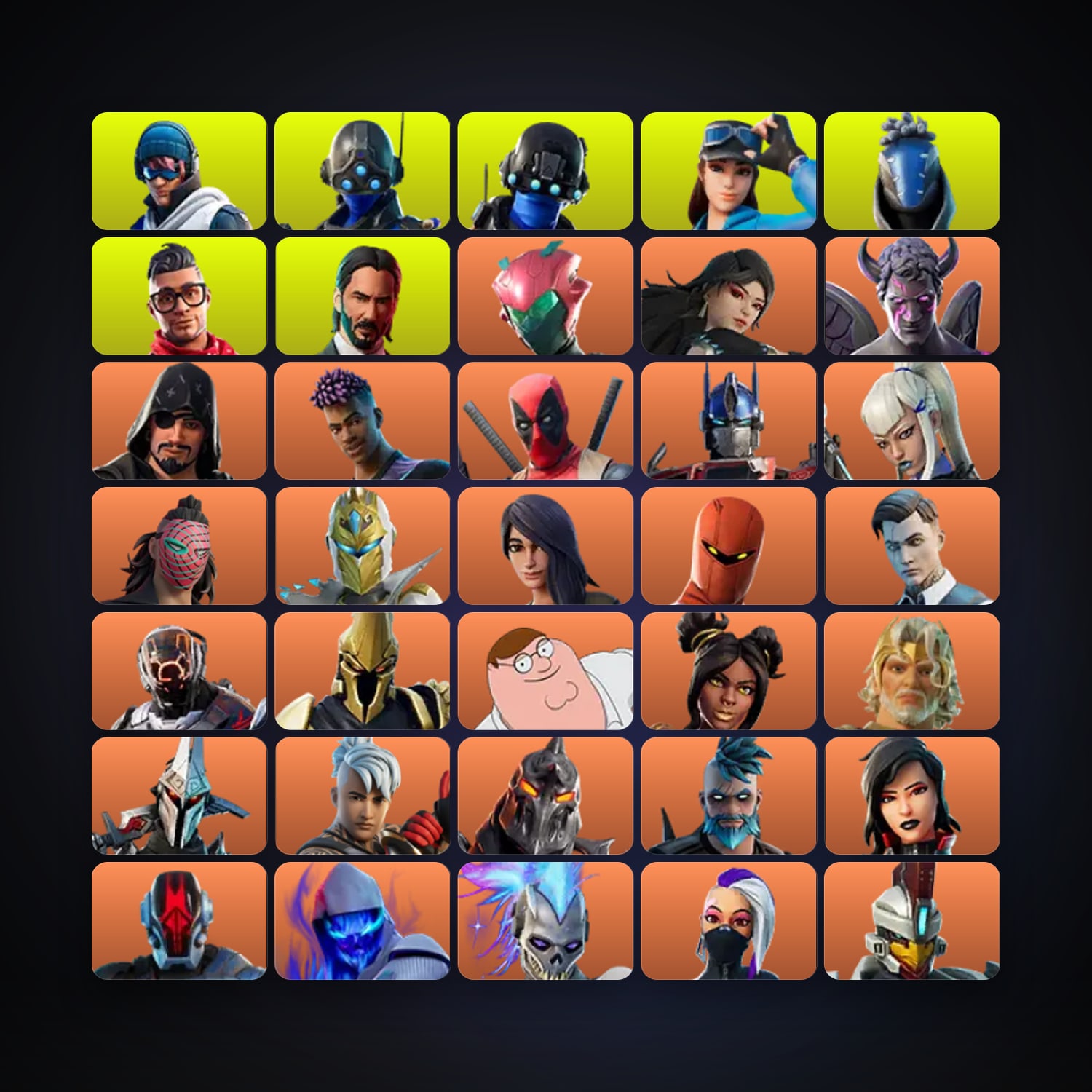 Fortnite locker — 340 skins — 2.5K V-Bucks — lvl 4107 — HabibiAccounts