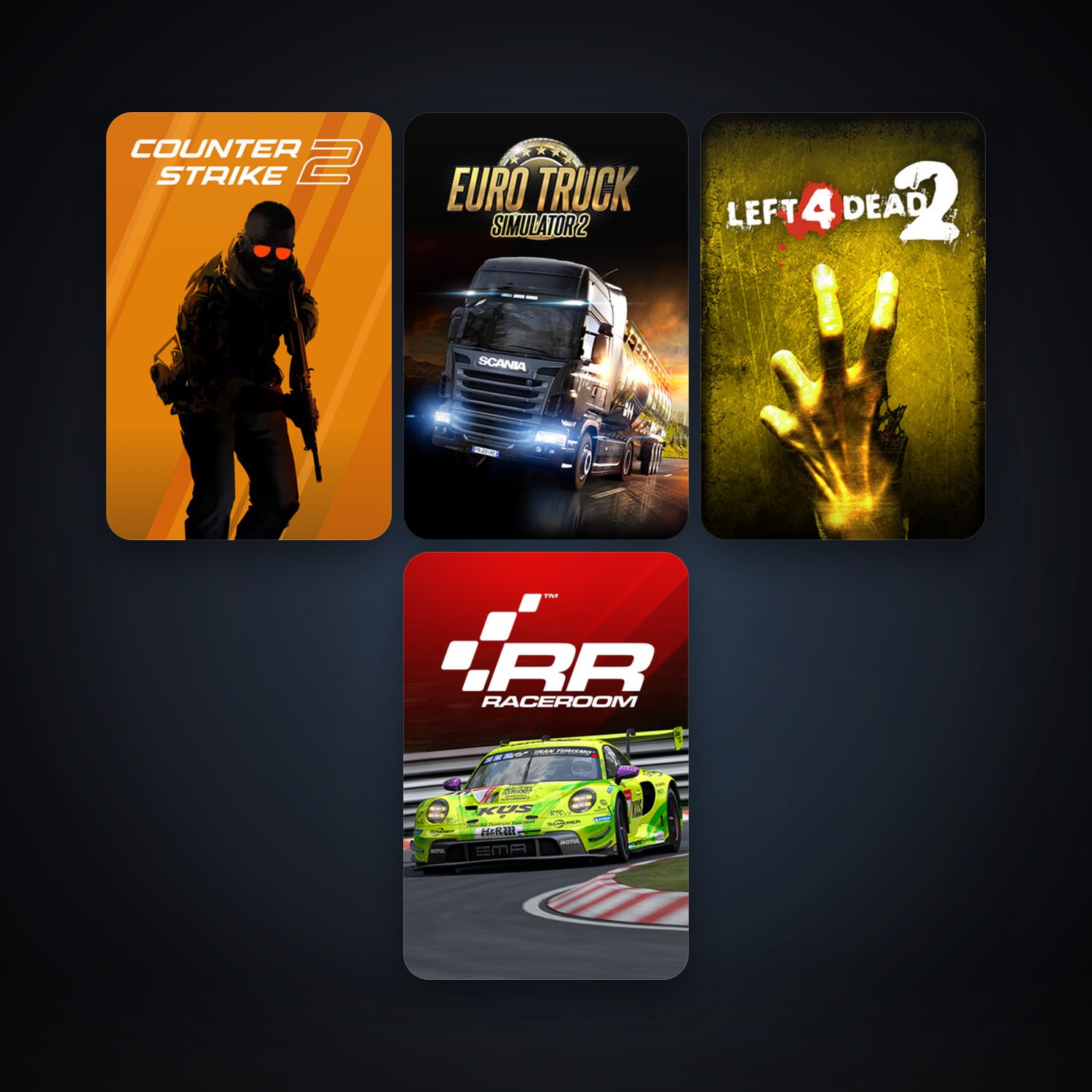 Left 4 Dead 2 + CS2 Prime, 4 games, clean — HabibiAccounts