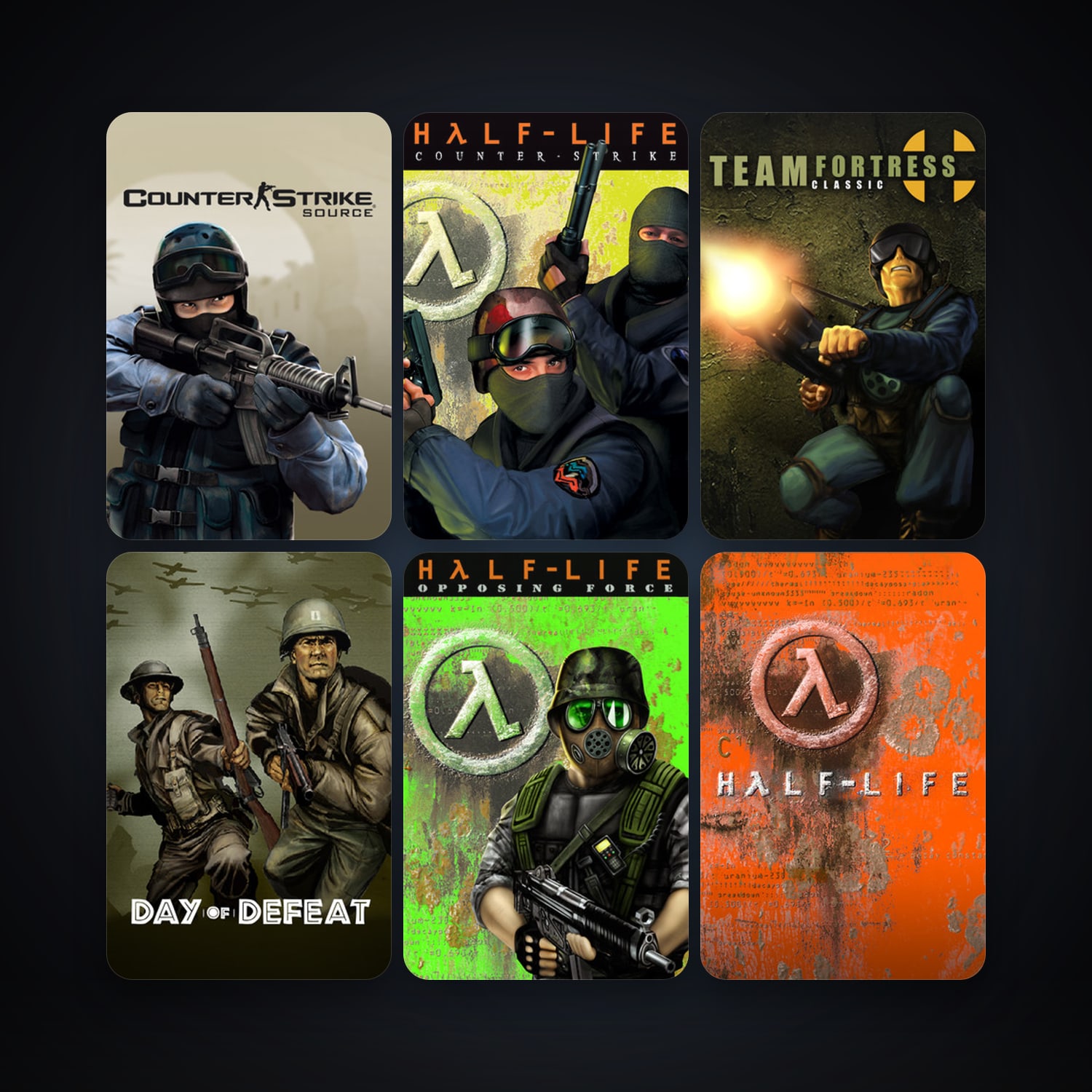 Counter-Strike + Team Fortress Classic, 12 games, Steam 10, clean — HabibiAccounts