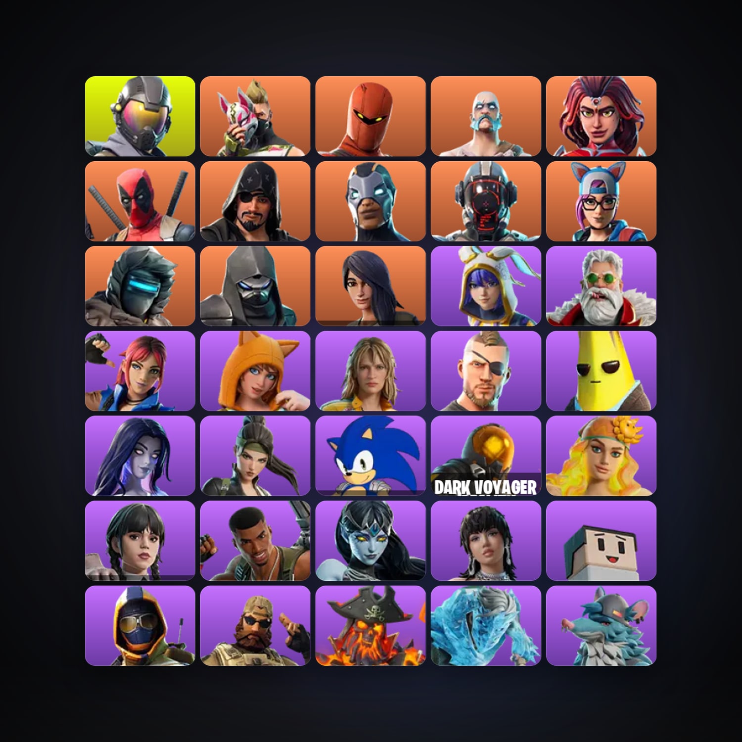 Fortnite locker — 97 skins — 1.9K V-Bucks — lvl 1268 — HabibiAccounts