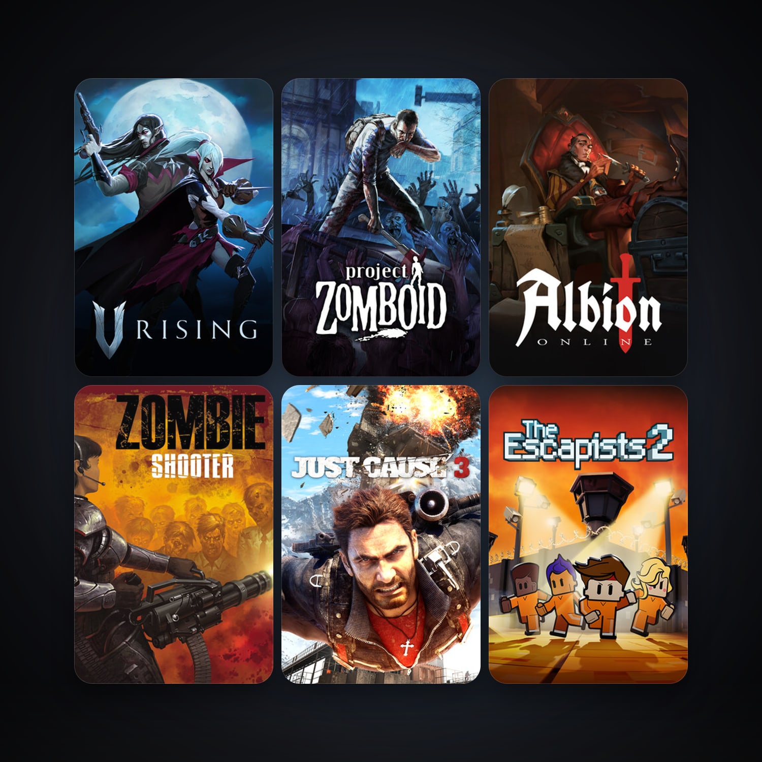 V Rising & Project Zomboid | 10 Games | Clean — HabibiAccounts