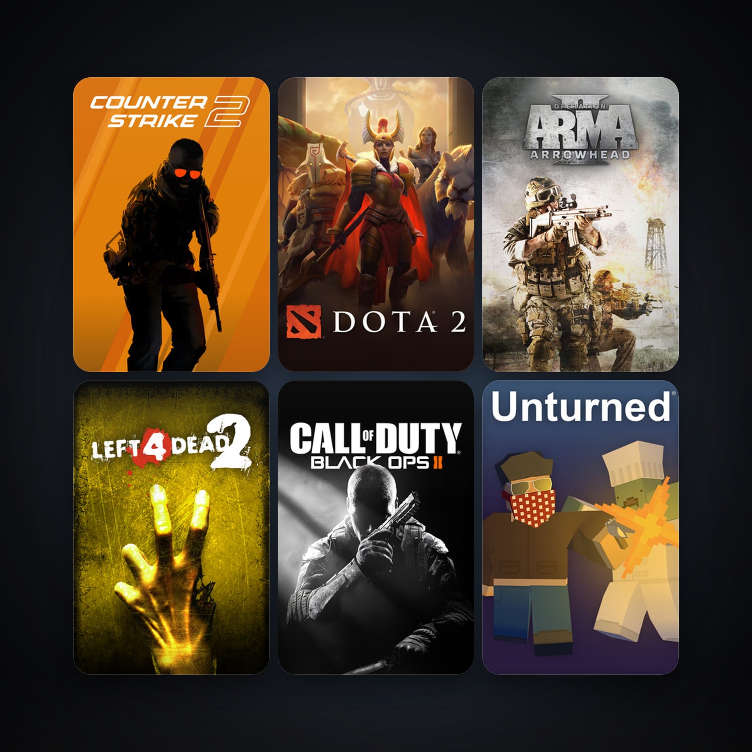 Left 4 Dead 2 + Dota 2, 15 games, Steam 10, clean — HabibiAccounts