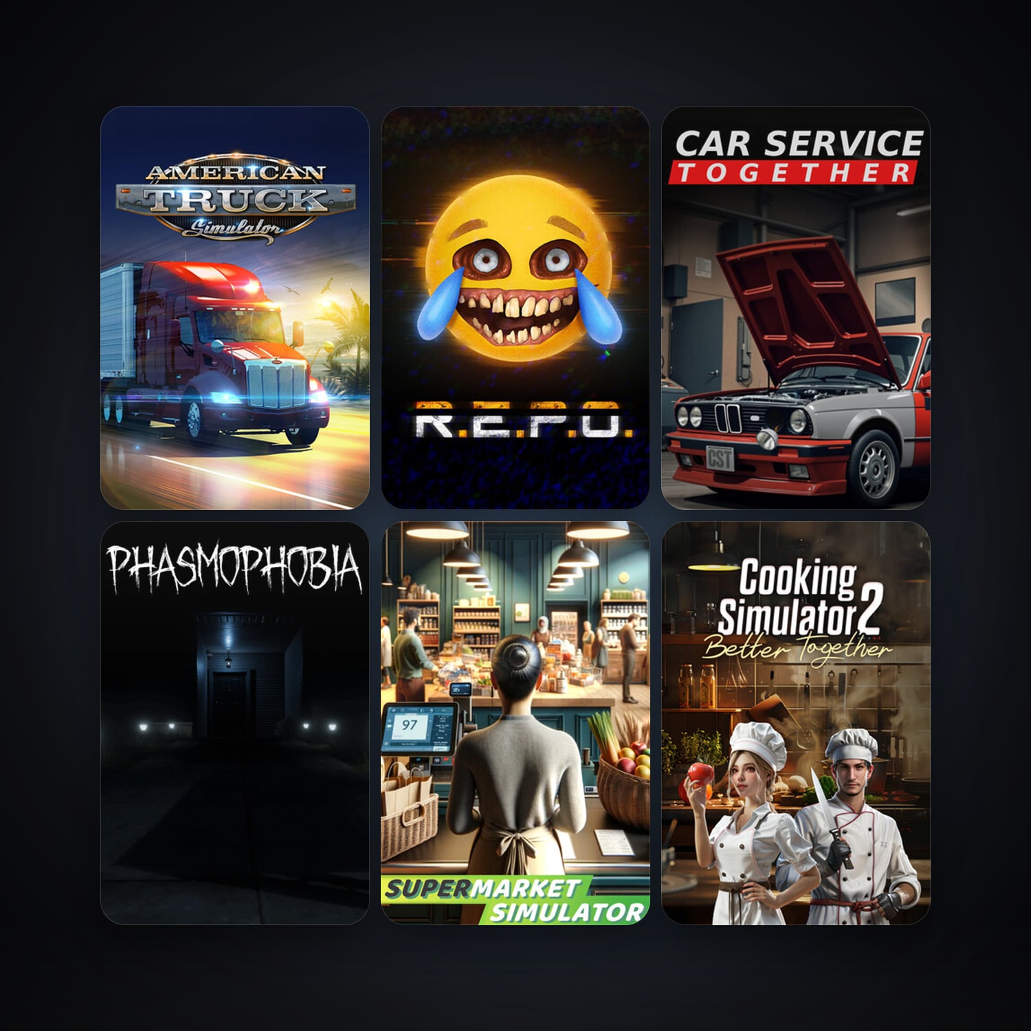 SPINTIRES + American Truck Simulator, 15 games, clean — HabibiAccounts