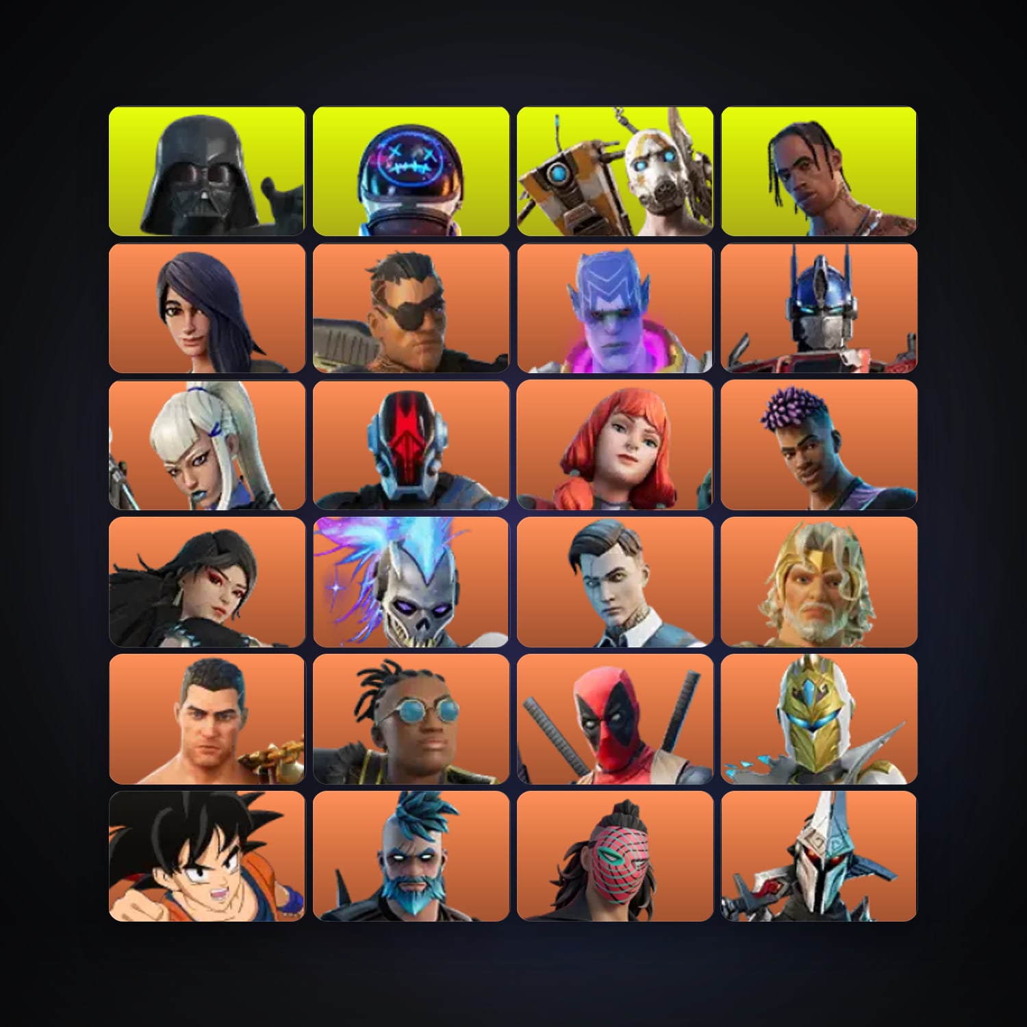Fortnite locker — 325 skins — 1.1K V-Bucks — lvl 6737 — HabibiAccounts