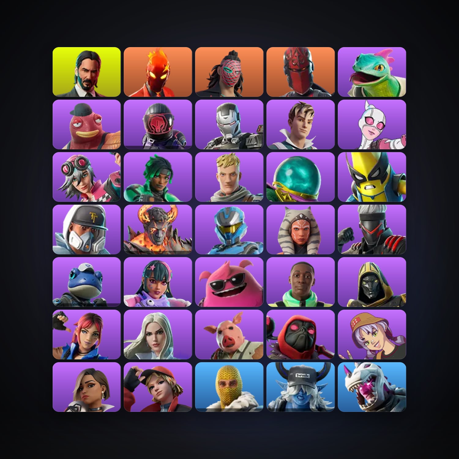 Fortnite locker — 48 skins — lvl 1458 — HabibiAccounts