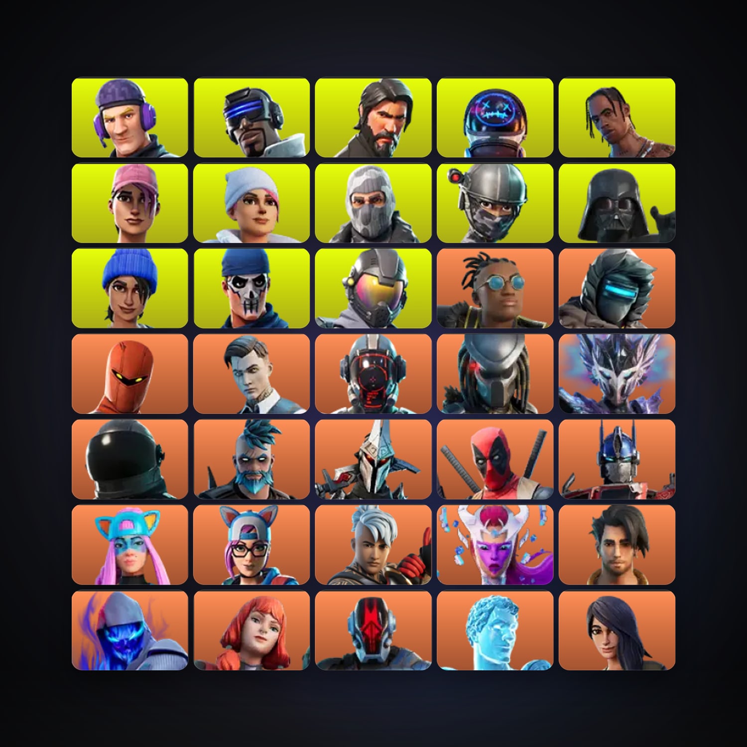 Fortnite locker — 514 skins — 800 V-Bucks — lvl 6142 — HabibiAccounts