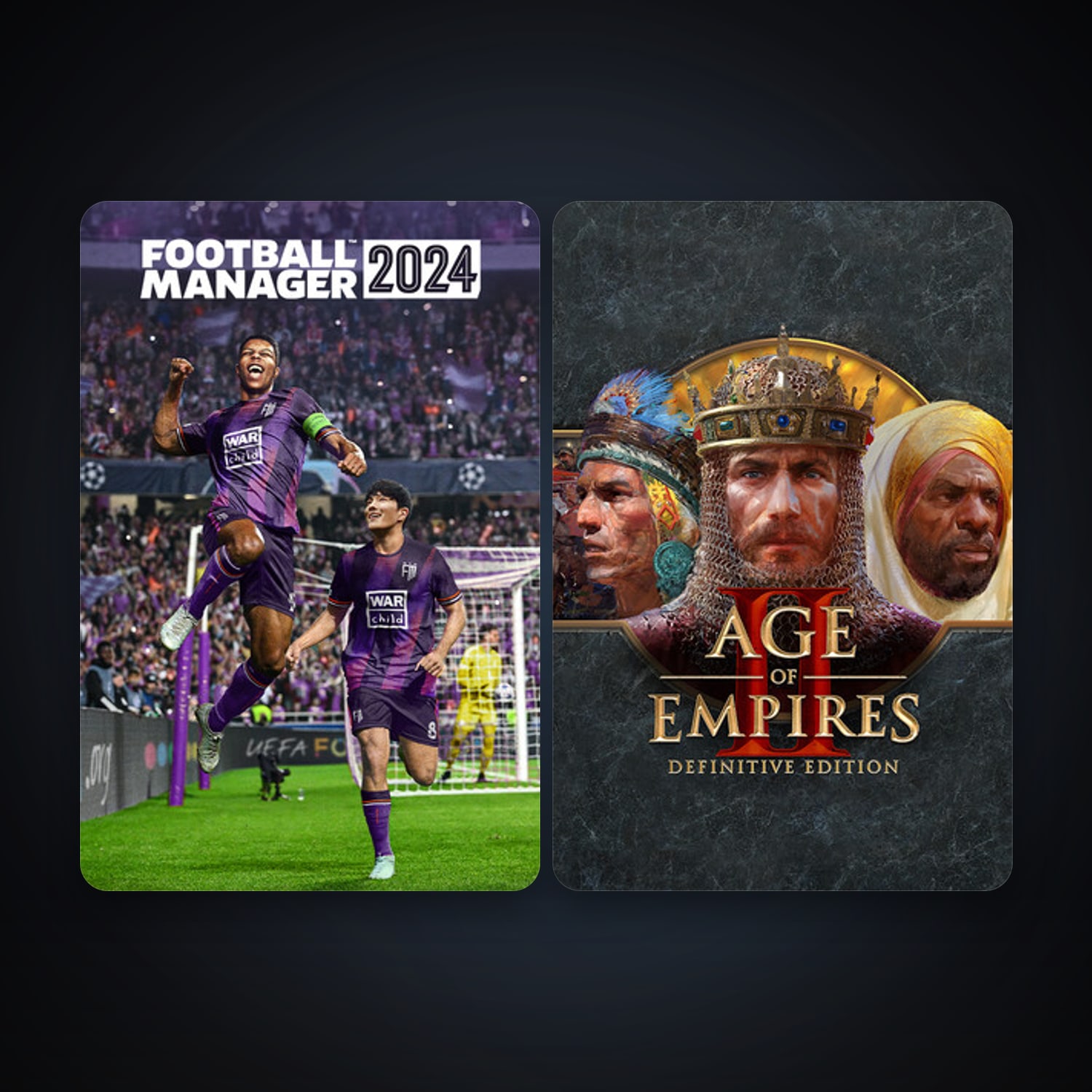 Age of Empires II: Definitive Edition + Football Manager 2024, 2 games, clean — HabibiAccounts