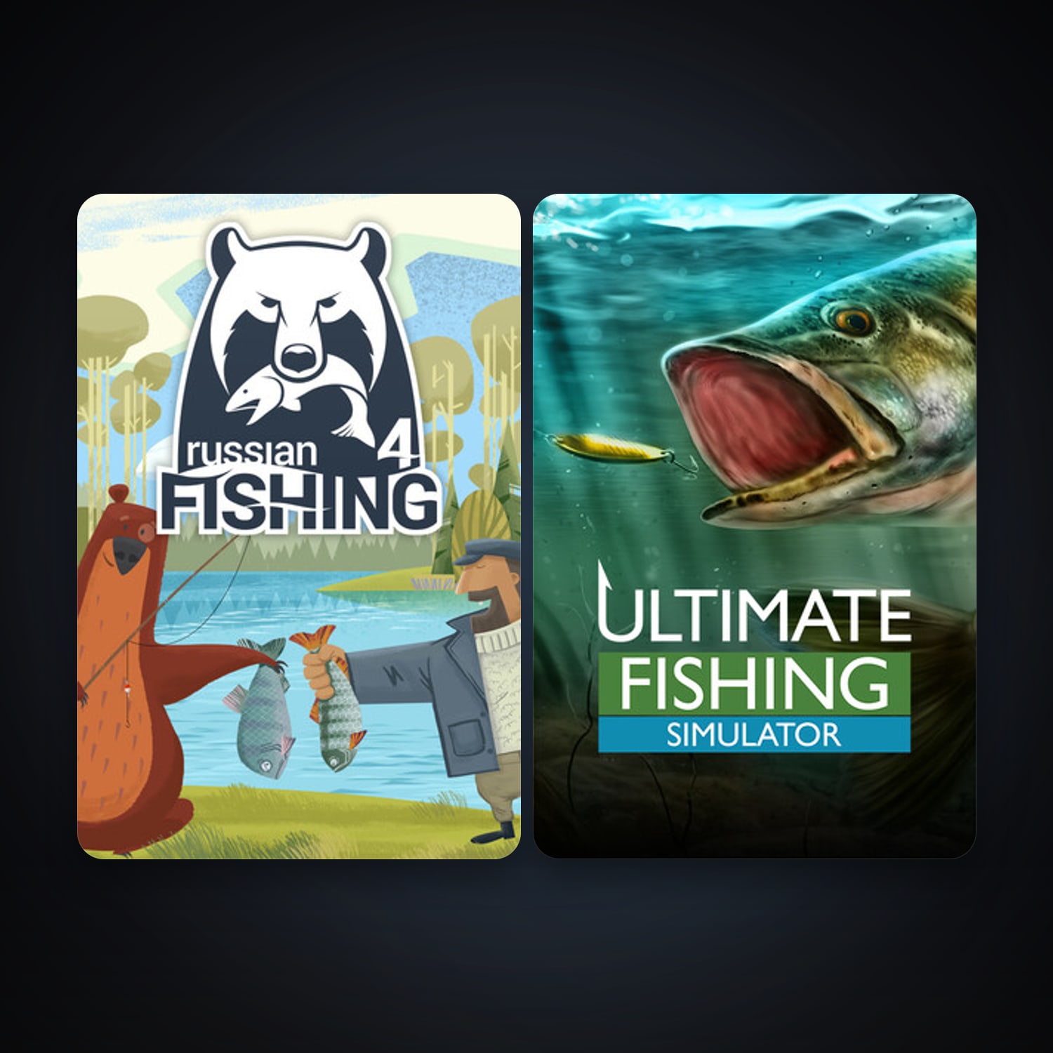 Ultimate Fishing Simulator + Russian Fishing 4, 4 games, clean — HabibiAccounts