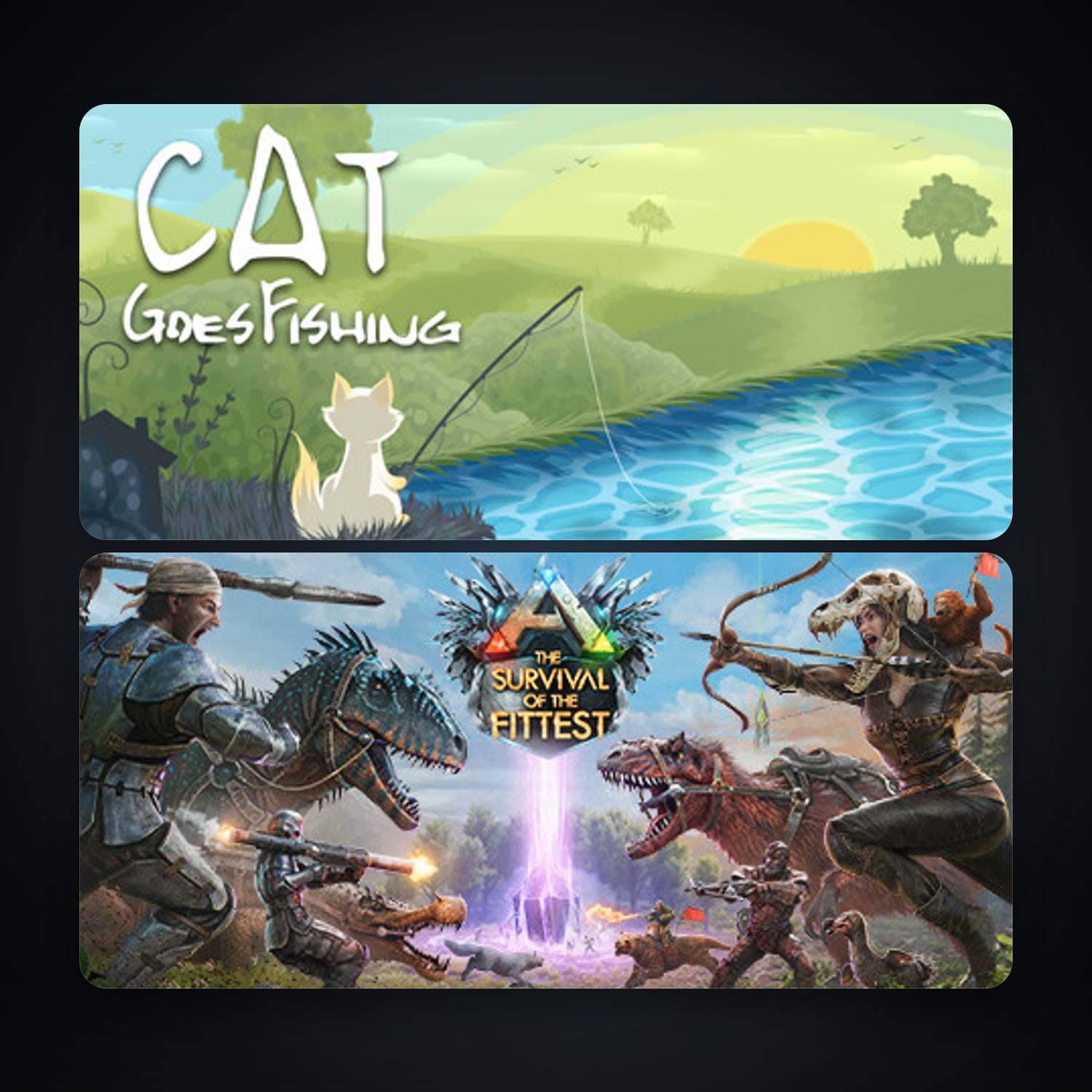 Cat Goes Fishing + ARK: The Survival Of The Fittest, 6 games, clean — HabibiAccounts