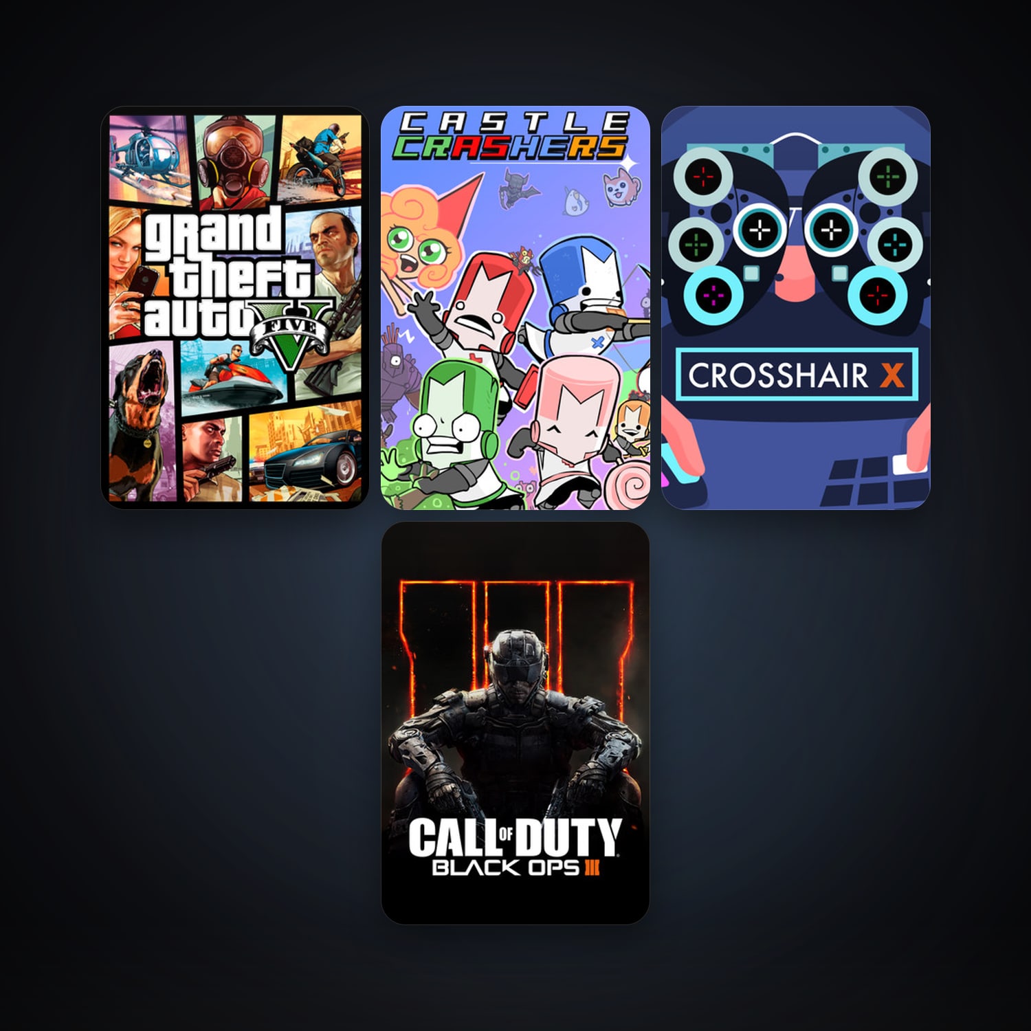 Castle Crashers + GTA V, 6 games, clean — HabibiAccounts