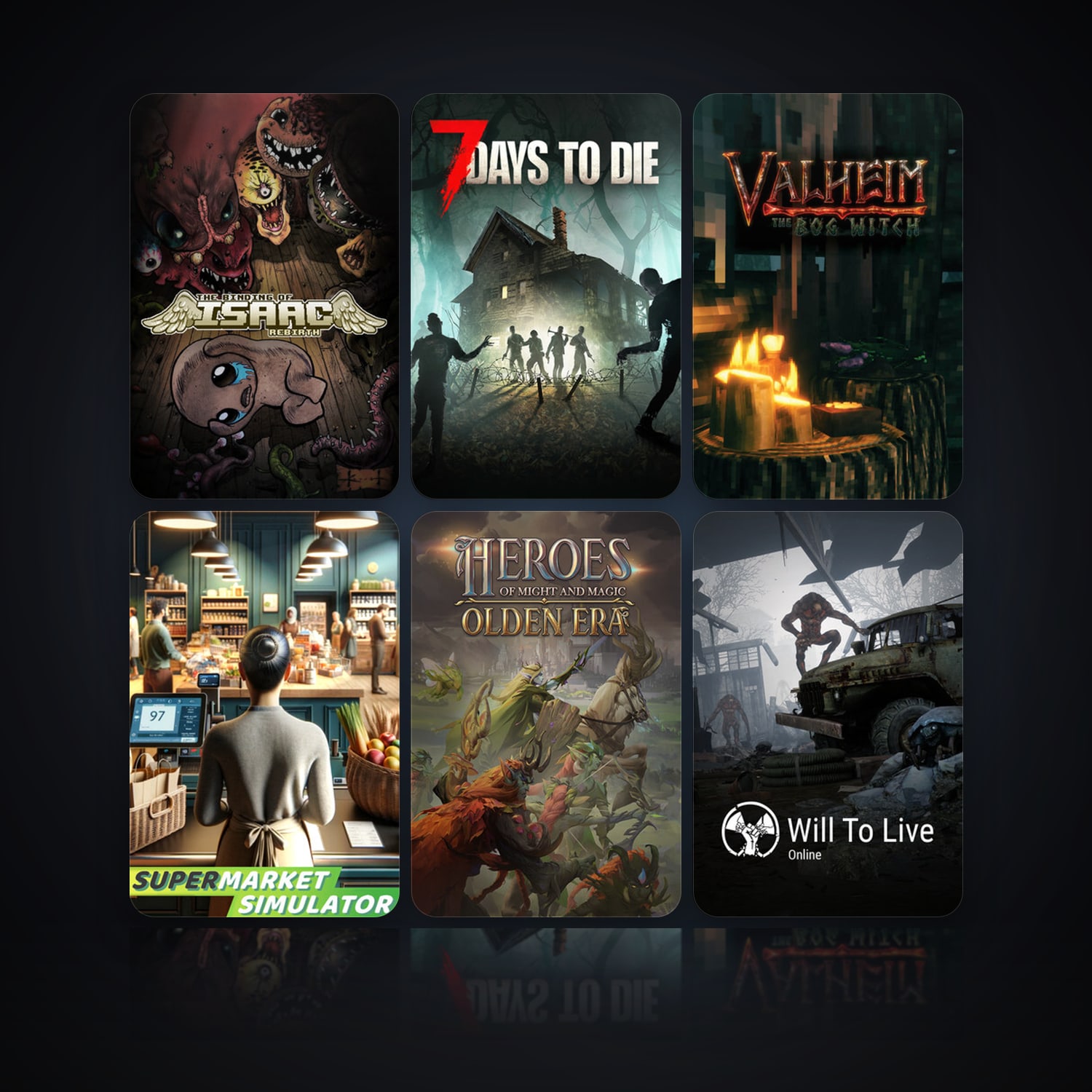 The Binding of Isaac: Rebirth & 7 Days to Die | 35 Games | Clean — HabibiAccounts