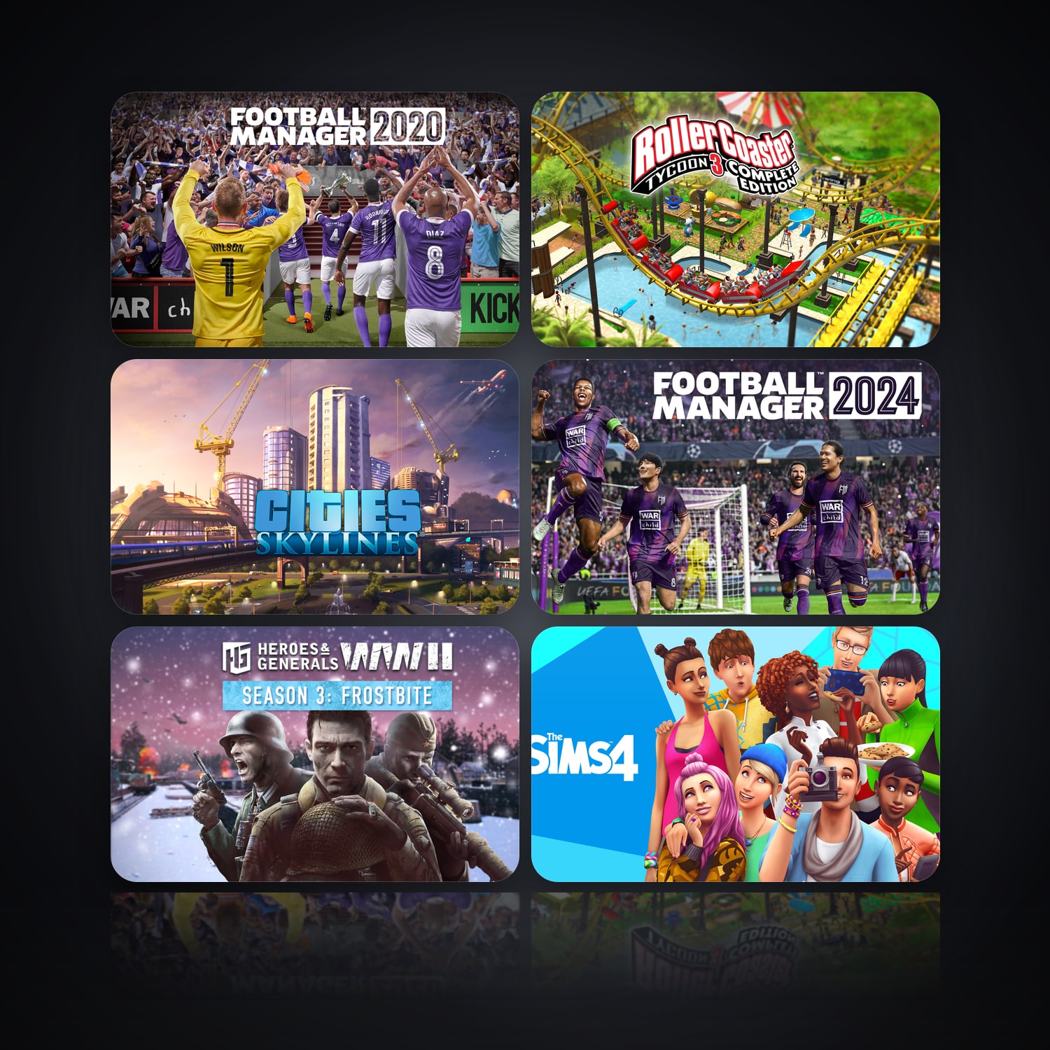 Football Manager 2020 & RollerCoaster Tycoon 3: Complete Edition | 11 Games — HabibiAccounts