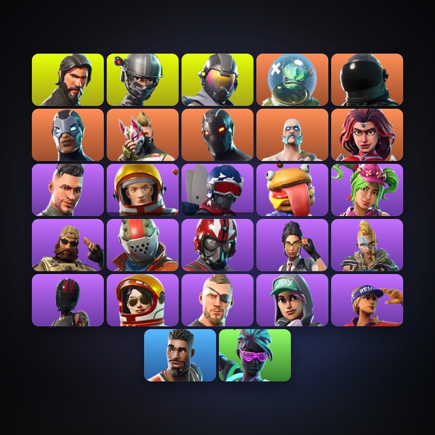 Fortnite | 27 Skins | 50 V-Bucks | Level 662 | 98 Wins — HabibiAccounts