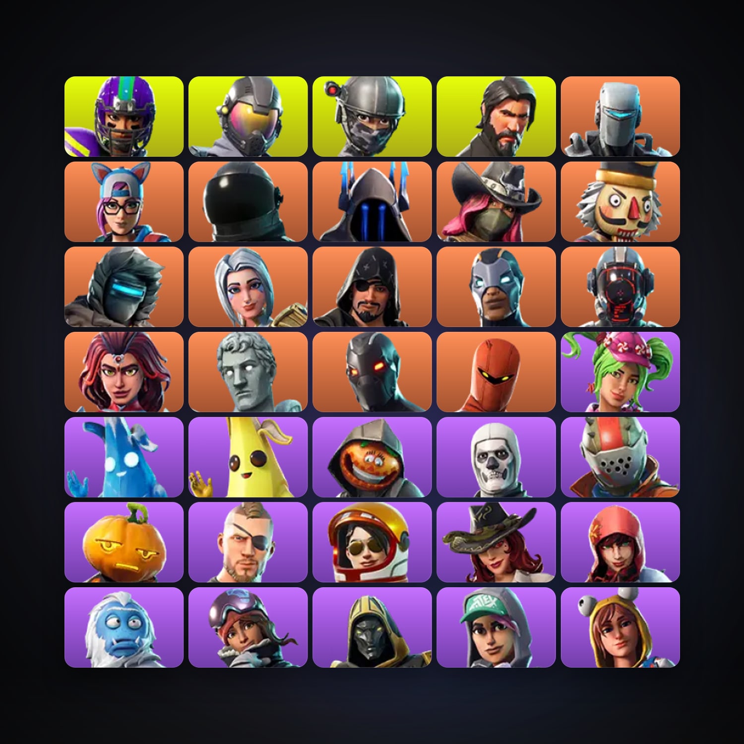 Fortnite locker — 54 skins — 150 V-Bucks — lvl 1308 — HabibiAccounts