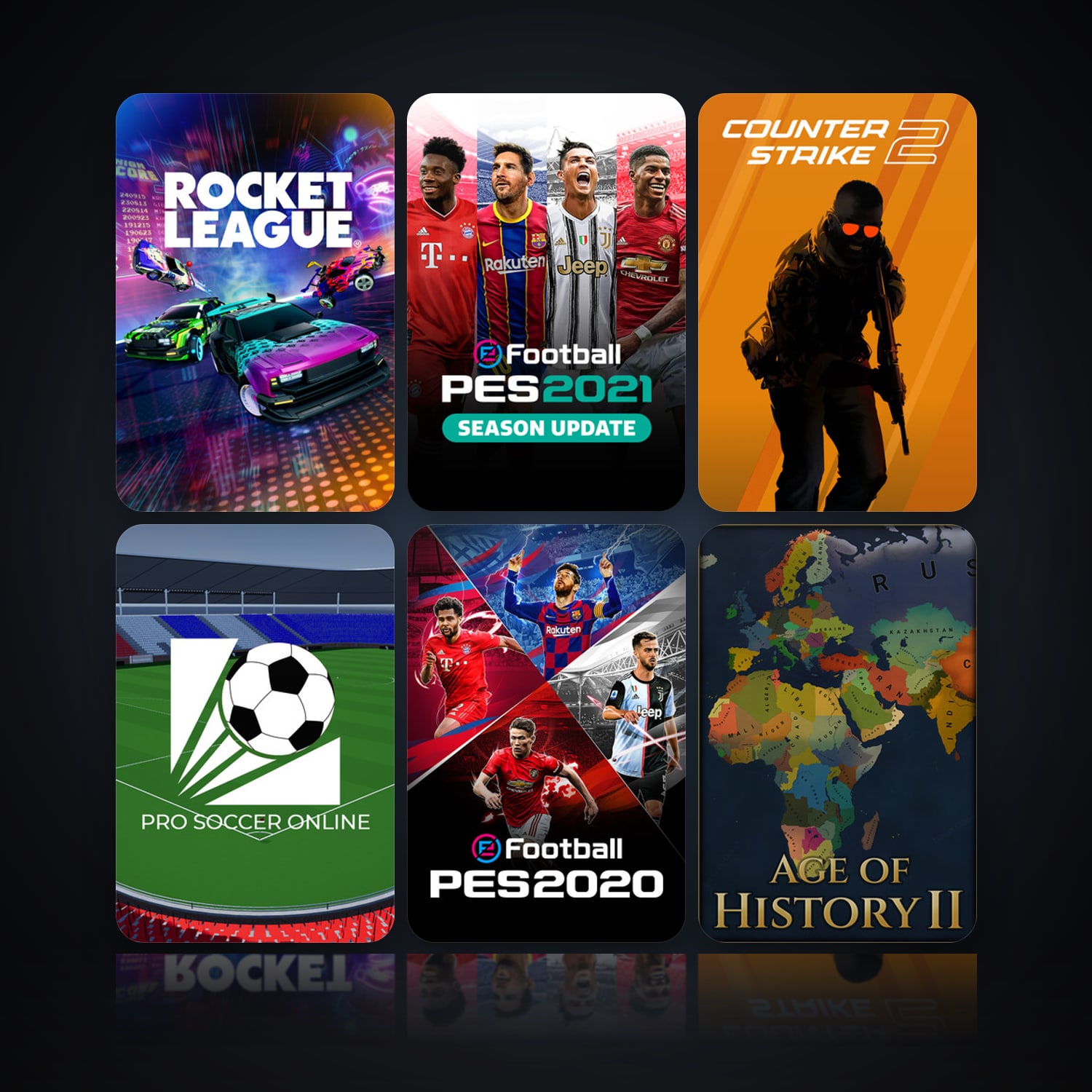 Rocket League & eFootball PES 2021 | 62 Games | Has VAC — HabibiAccounts