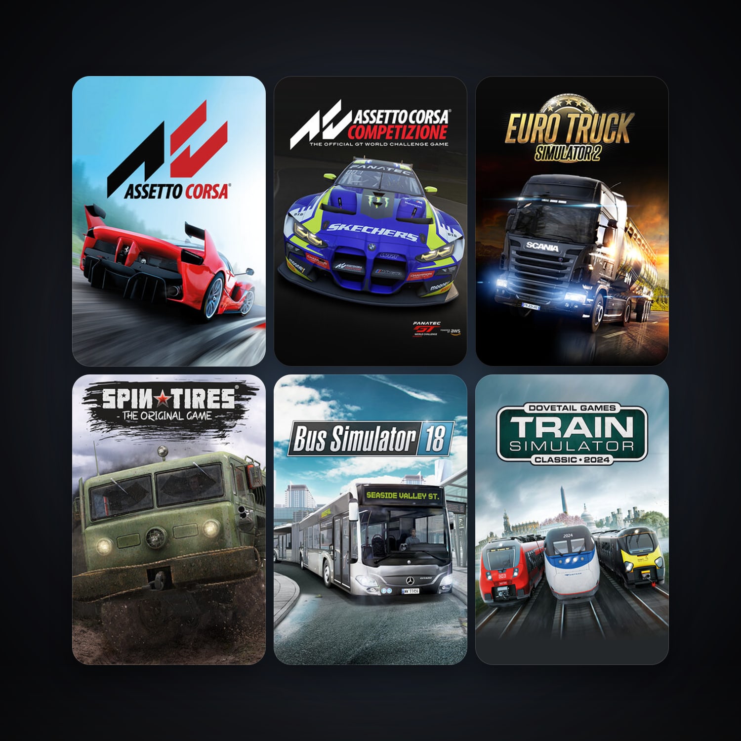 Train Simulator Classic + Euro Truck Simulator 2, 18 games, clean — HabibiAccounts