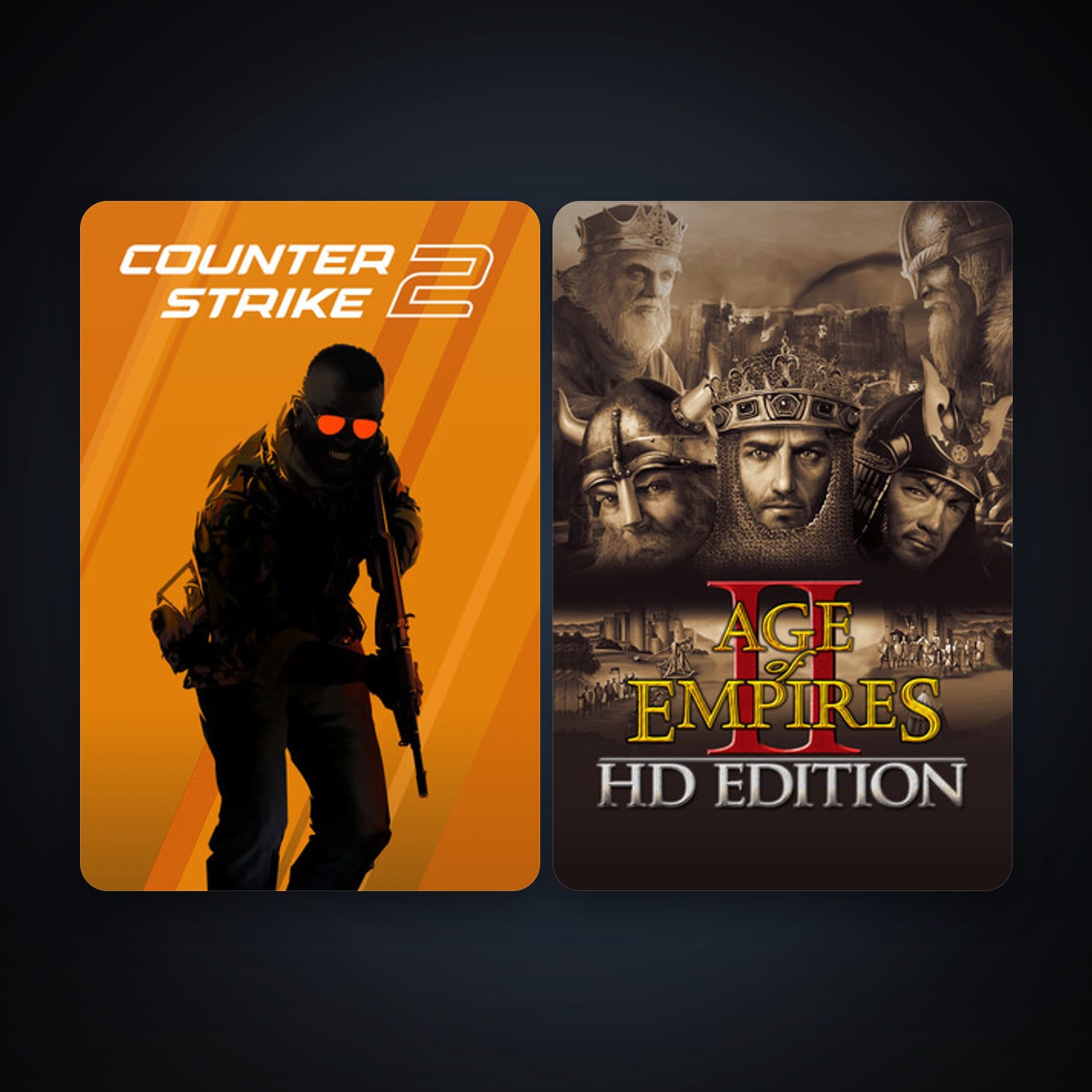 CS2 Prime + Age of Empires II, 2 games, clean — HabibiAccounts