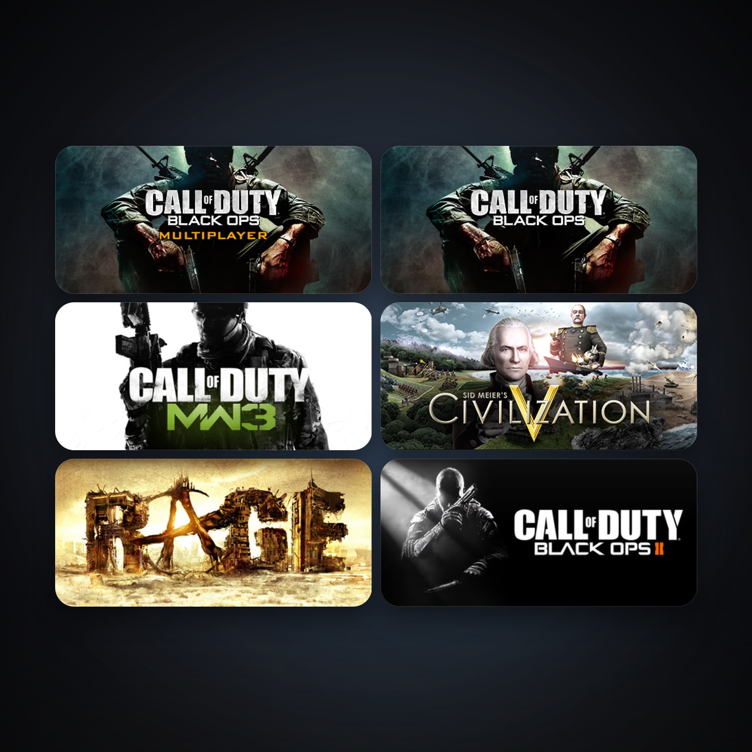 Sid Meier's Civilization V + RAGE, 9 games, clean — HabibiAccounts