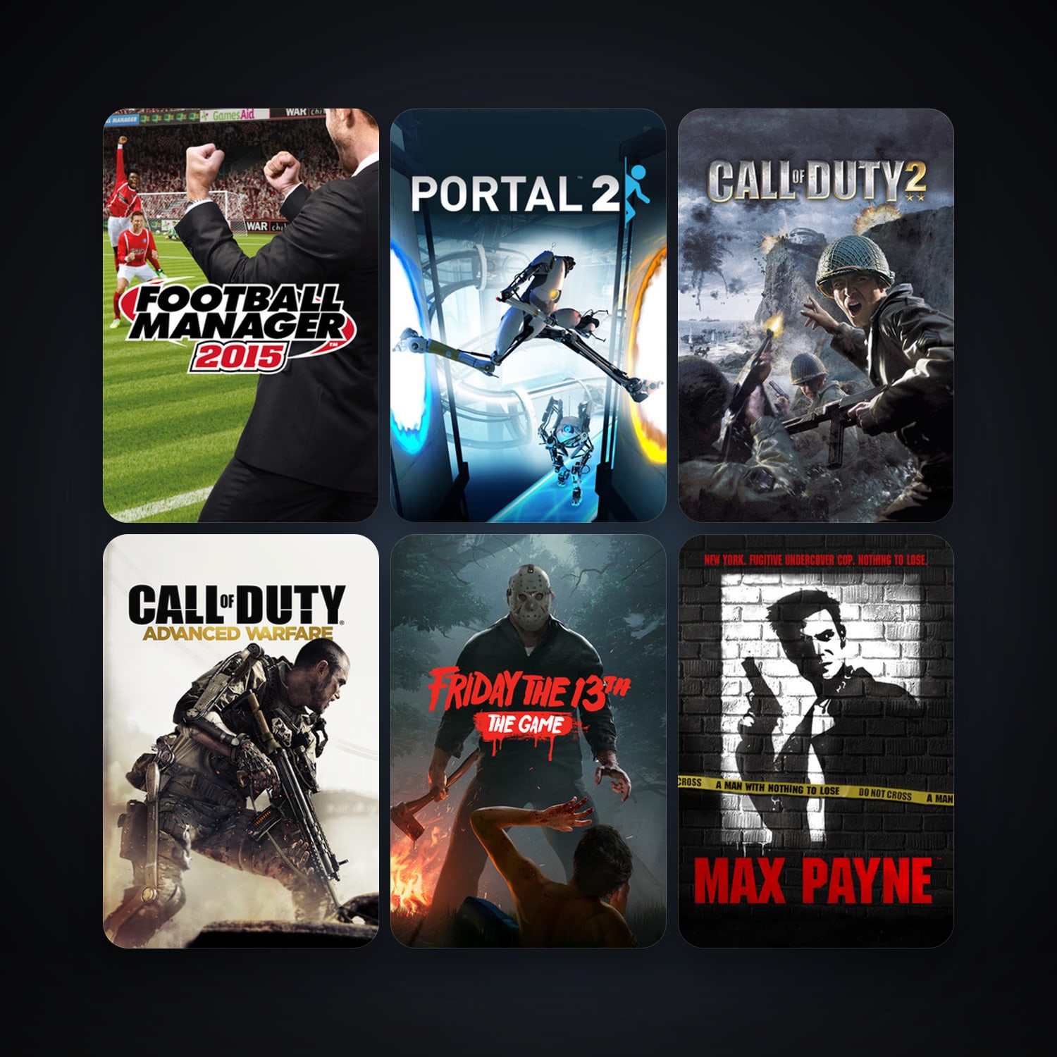 Portal 2 + Call of Duty 2, 10 games, clean — HabibiAccounts