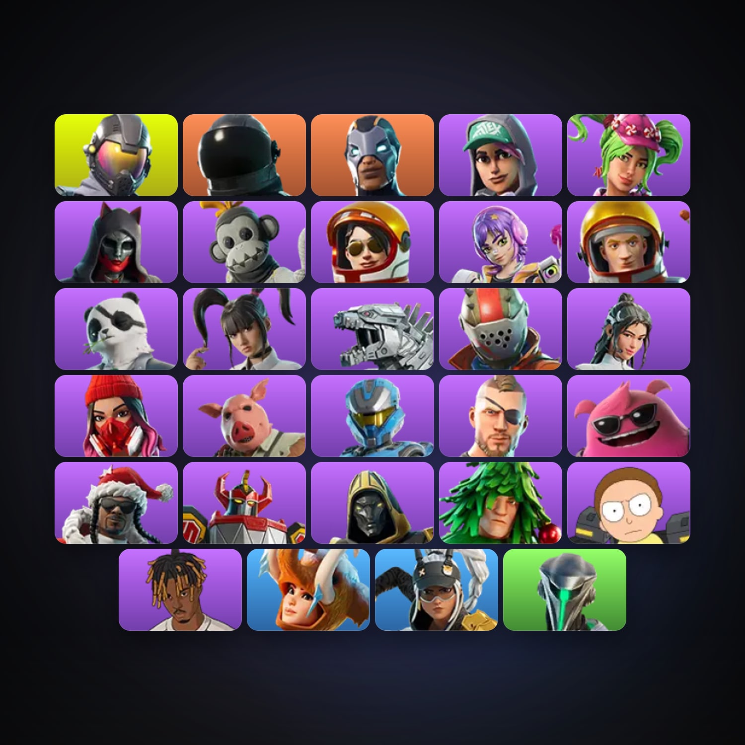 Fortnite | 29 Skins | 500 V-Bucks | Level 1412 | 62 Wins — HabibiAccounts