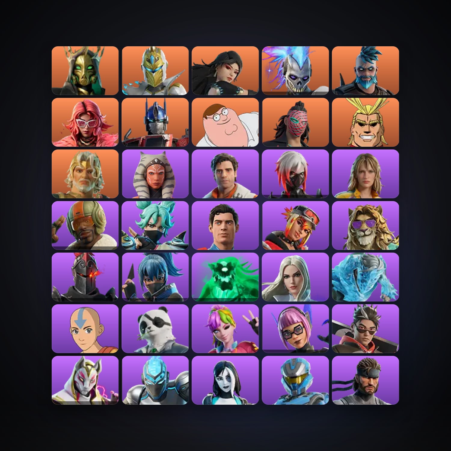 Fortnite locker — 302 skins — 1.5K V-Bucks — lvl 2419 — HabibiAccounts