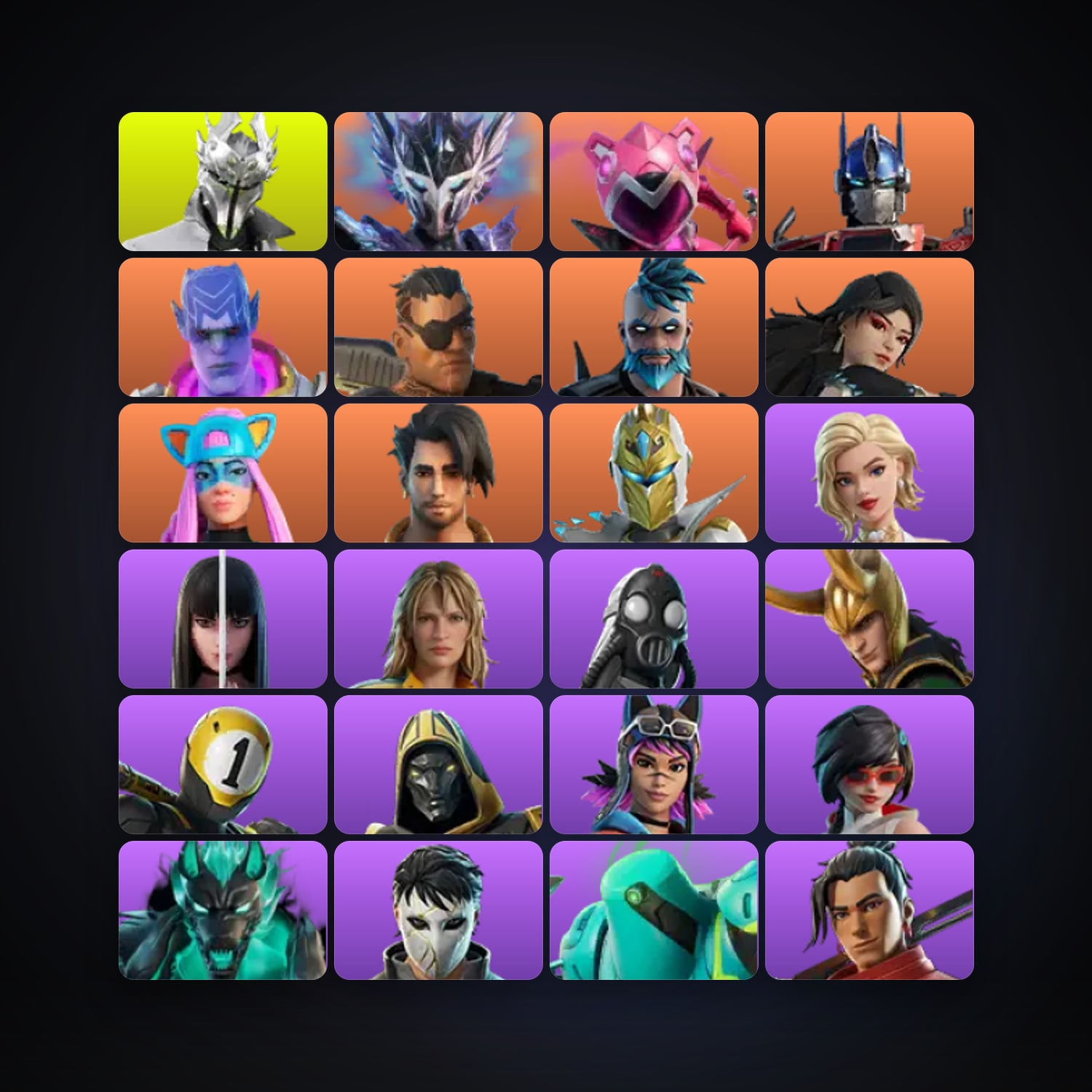 Fortnite locker — 92 skins — 1.1K V-Bucks — lvl 1562 — HabibiAccounts