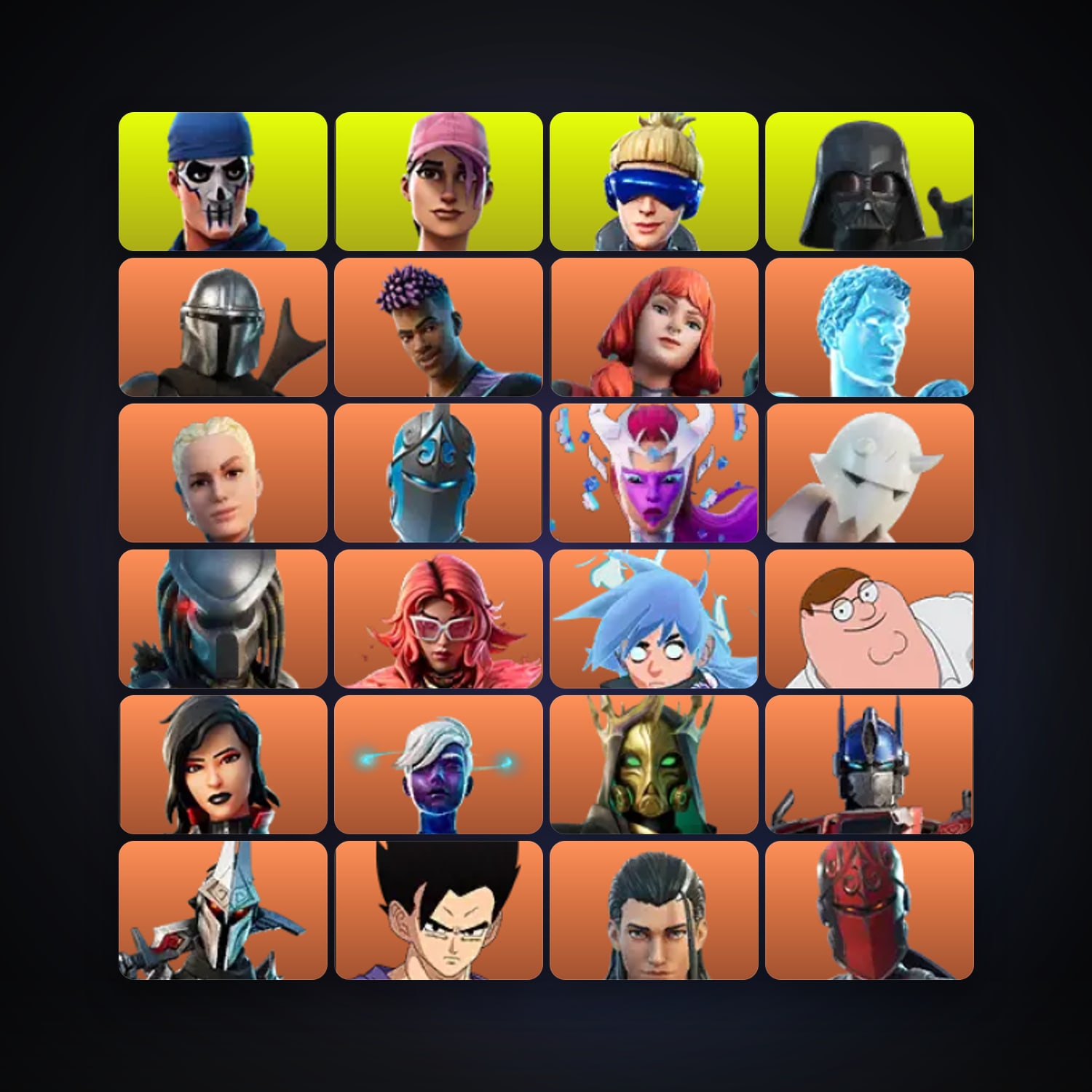 Fortnite locker — 453 skins — 550 V-Bucks — lvl 6461 — HabibiAccounts
