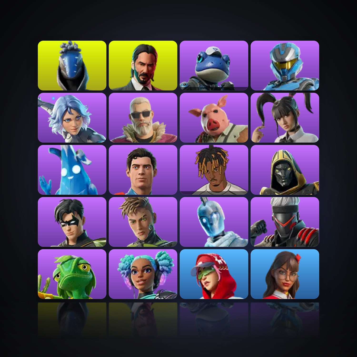 هالحساب فورتنايت Pond Guardian Froggory وUNSC Spartan، لوكر 21 سكن، 1.2K فيبوكس، لفل 1737، 162 فوز — HabibiAccounts